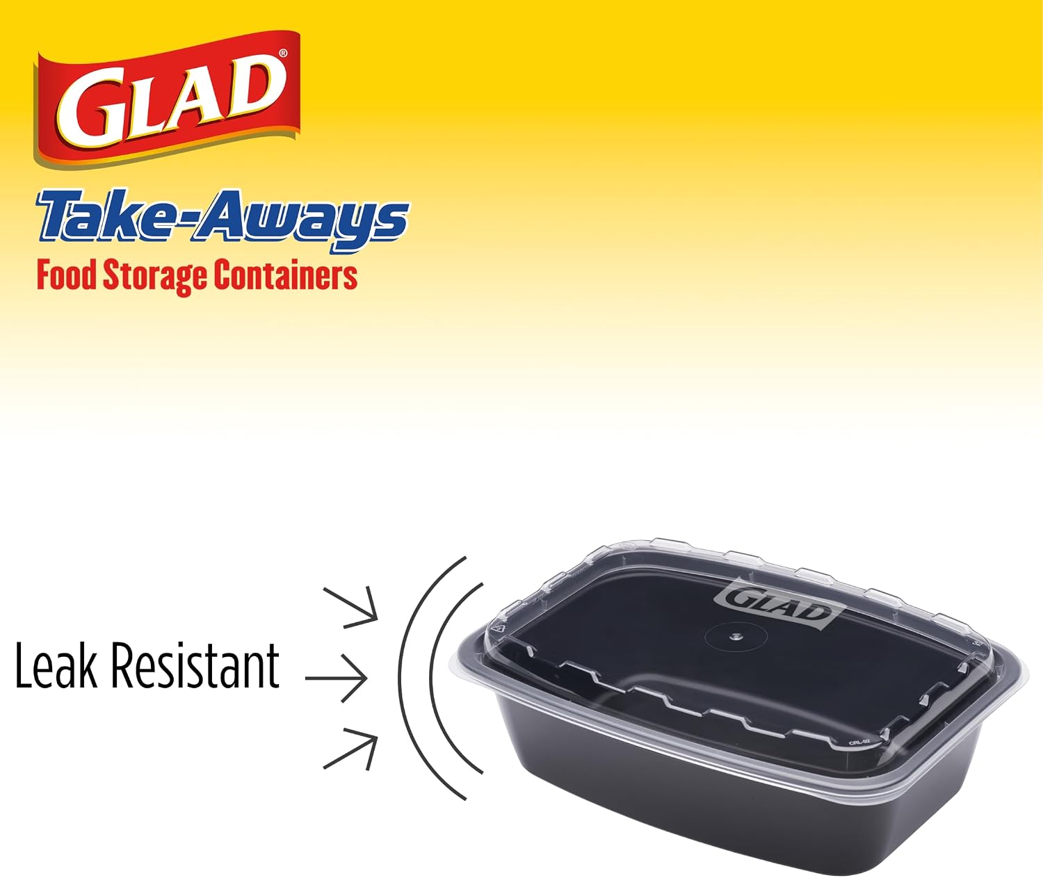 Glad Take-Aways 60-Pack Snap-Seal, Dishwasher and Freezer Safe, Reusable Food Storage Bento Box, Meal Prep Containers, Made in North America (38 oz, BPA Free) - Image 3