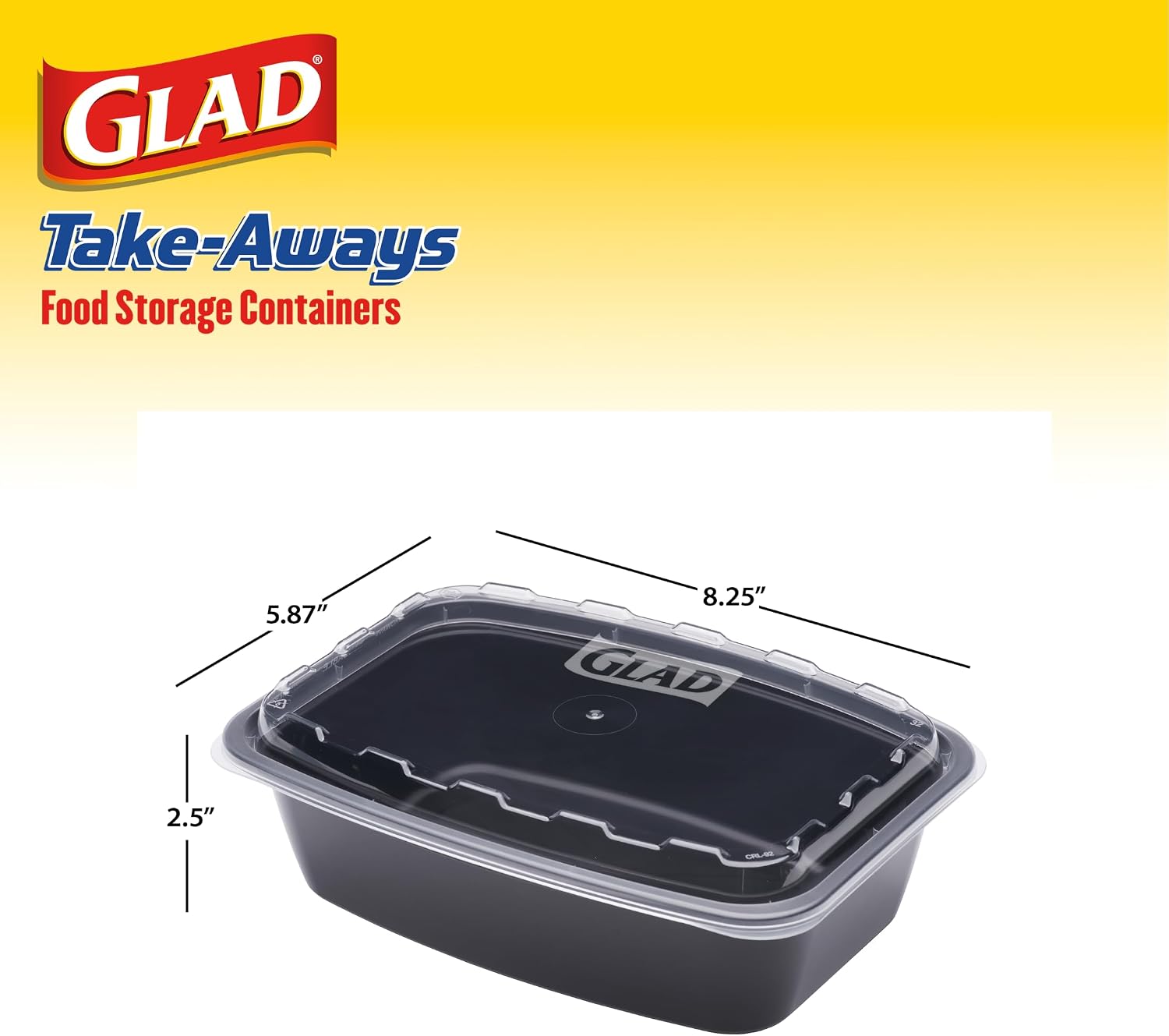 Glad Take-Aways 60-Pack Snap-Seal, Dishwasher and Freezer Safe, Reusable Food Storage Bento Box, Meal Prep Containers, Made in North America (38 oz, BPA Free) - Image 4