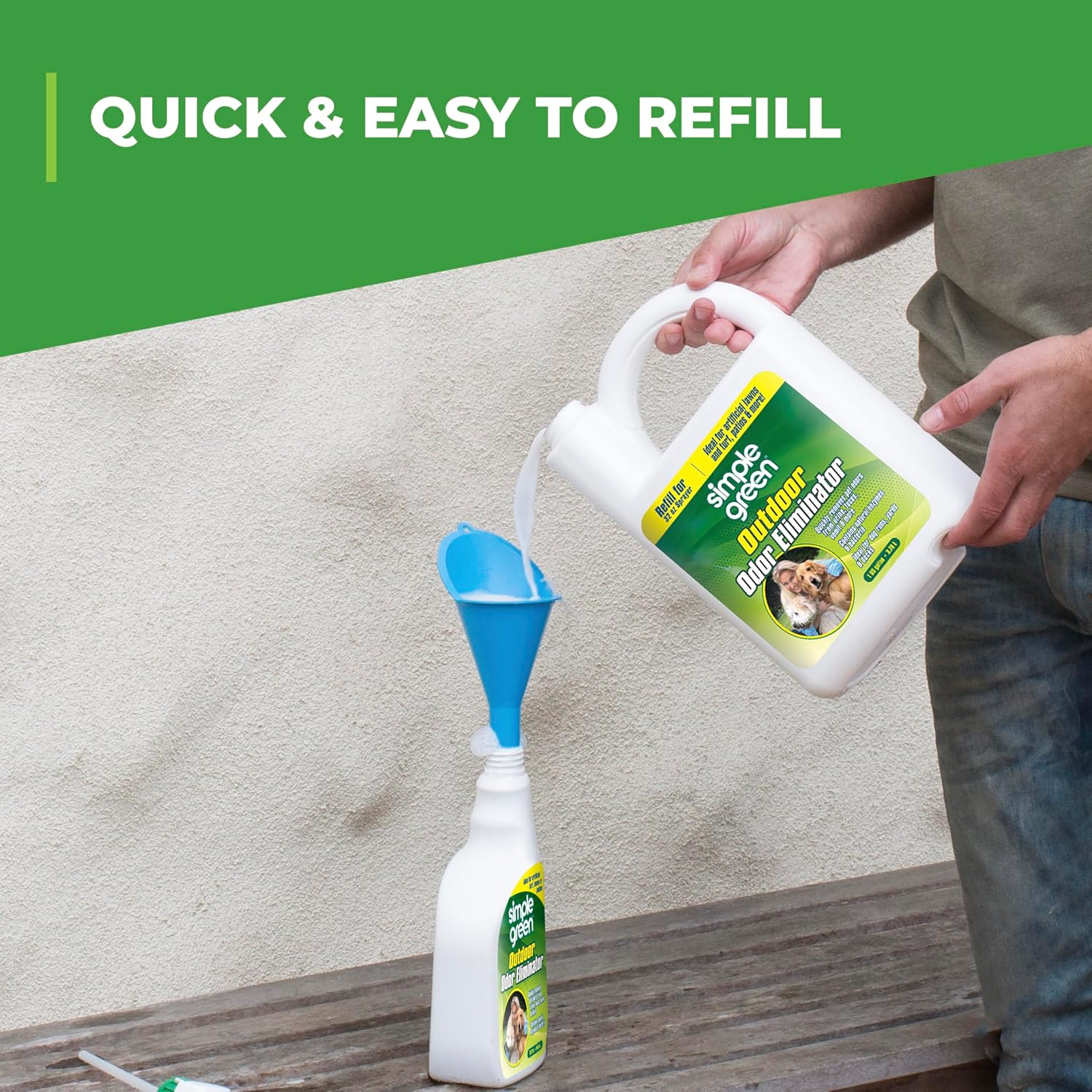 Simple Green Outdoor Odor Eliminator for Pets, Dogs, Ideal for Artificial Grass & Patio (32 oz Hose End Sprayer & 1 Gallon Refill) - Image 5