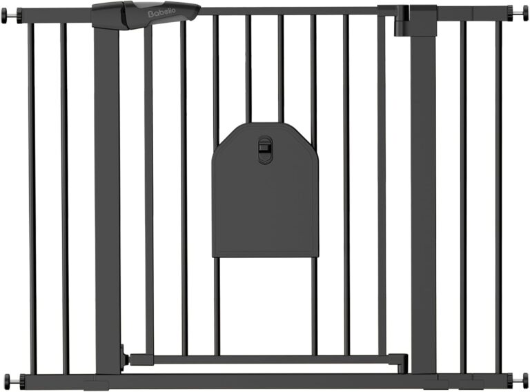Babelio Auto Close Dog Gate with Cat Door, CatPrivilege I, 29-43"