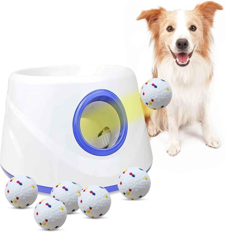 Automatic Dog Ball Launcher, with 6 2.3" ETPU Balls, for Small/Medium Dogs
