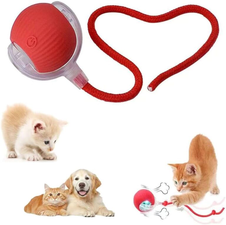 Interactive Pet Toy Ball, 2026 Automatic Dog Toy Interactive Dog Cat Toy Ball Dog & Cat Electric Active Toys, Smart Chase Pet Toy Ball for Dogs for Large Small Dogs Motion Activated (Red)