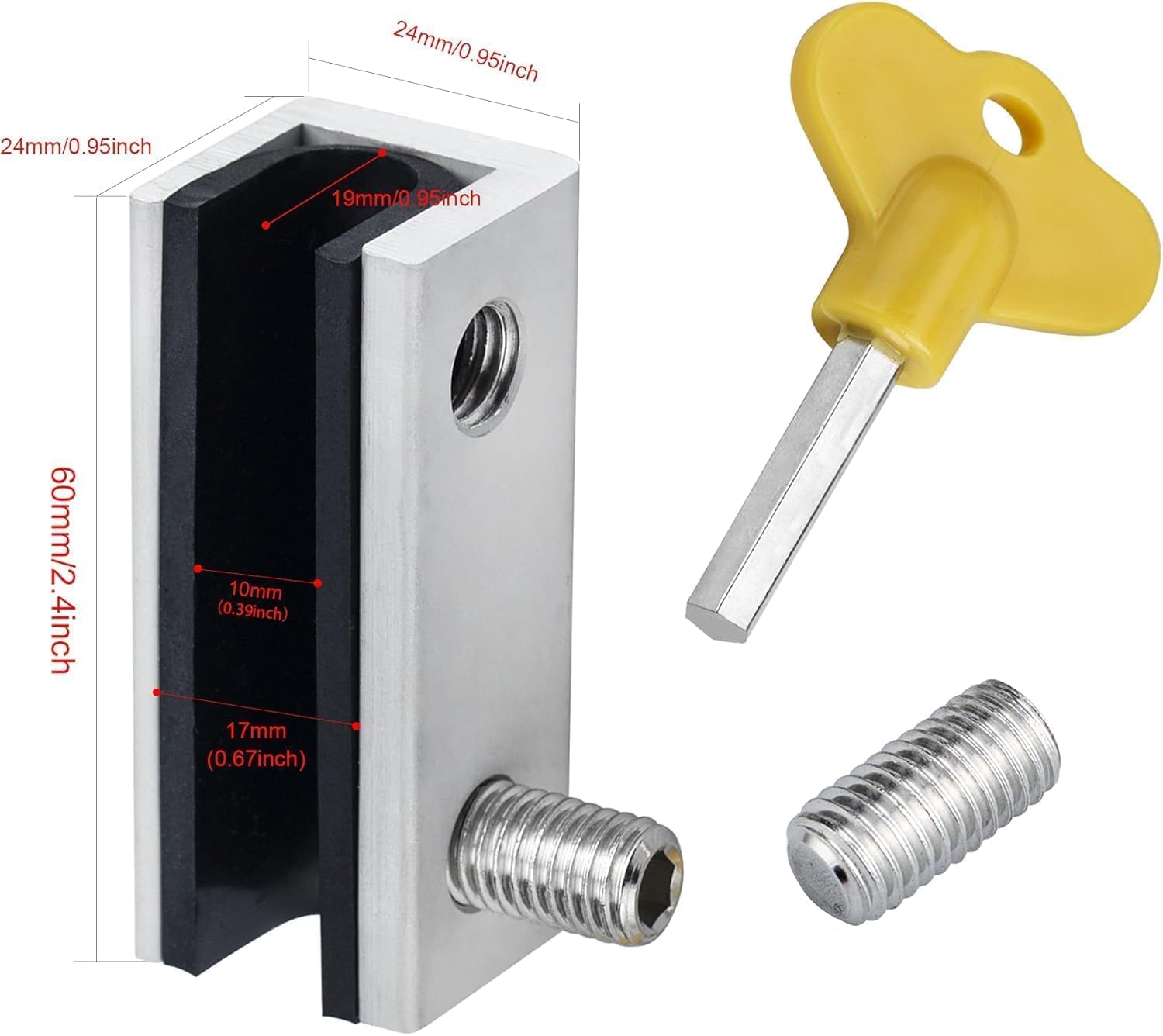 Window Locks, 4 Sets Sliding Security Window Lock with Key for Vertical & Horizontal Sliding Windows & Sliding Doors, Adjustable Window Locks Security Window Stoppers for Patio Bedroom Home and Office - Image 3