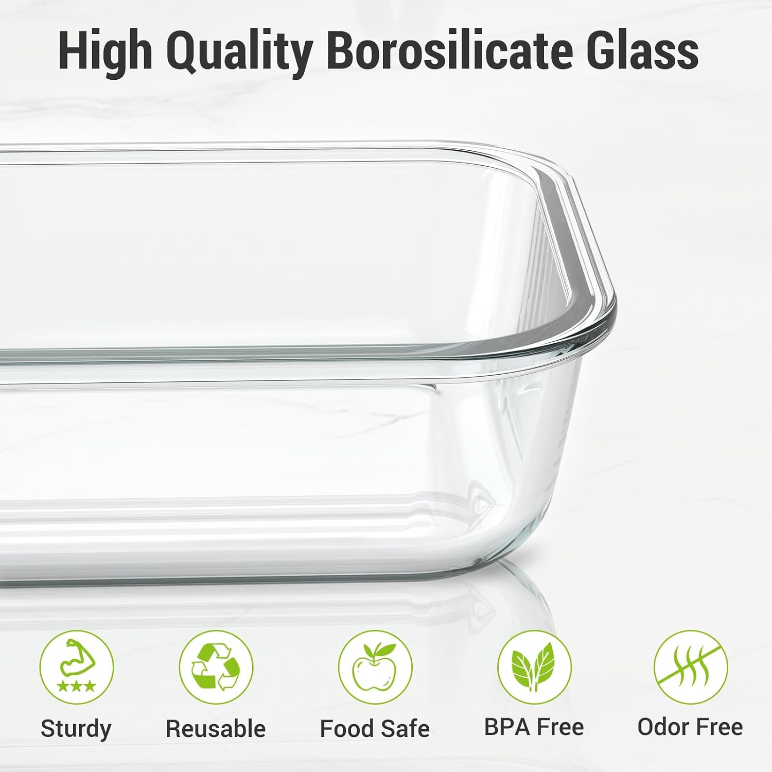 Dealusy 10 Sets 36 oz & 12 oz Glass Food Storage Containers with lids, Gray - Image 3
