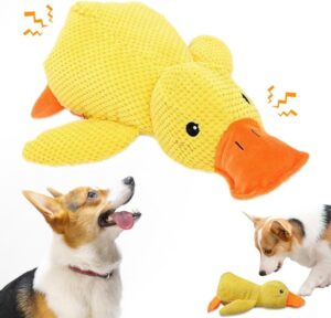Squeaky Plush Duck Dog Toy for Aggr...