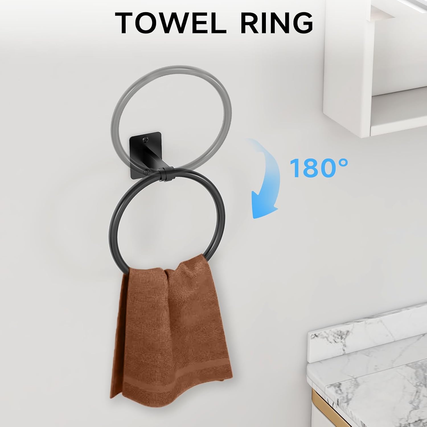 KLJKPA Black Bathroom Accessories Set, 4-Piece Bathroom Hardware Set - Image 3