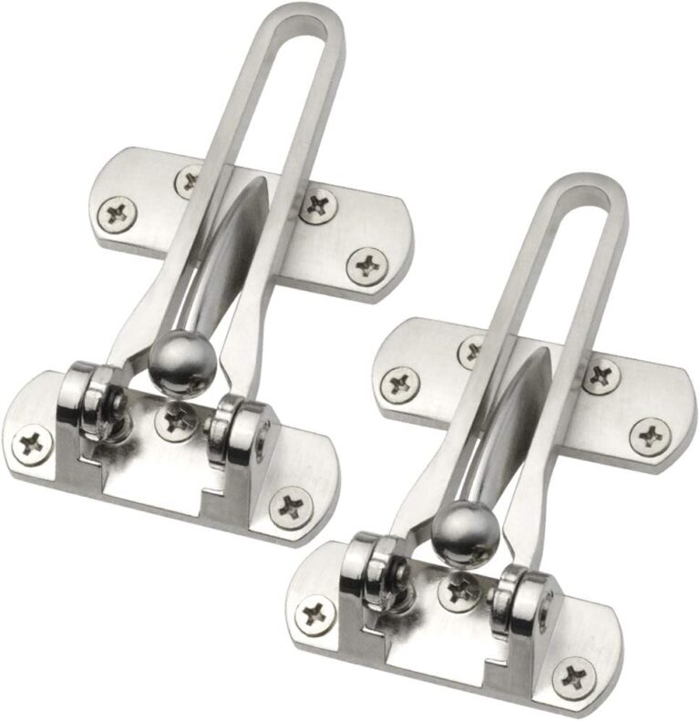 Topbuti Home Security Door Lock, 2 Pack Latch Guard Clasp Front Door Locks for Kids, Home Reinforcement Lock for Swing-in Doors, Hotel Door Latches, Thicken Solid Aluminium Alloy, Satin Nickel