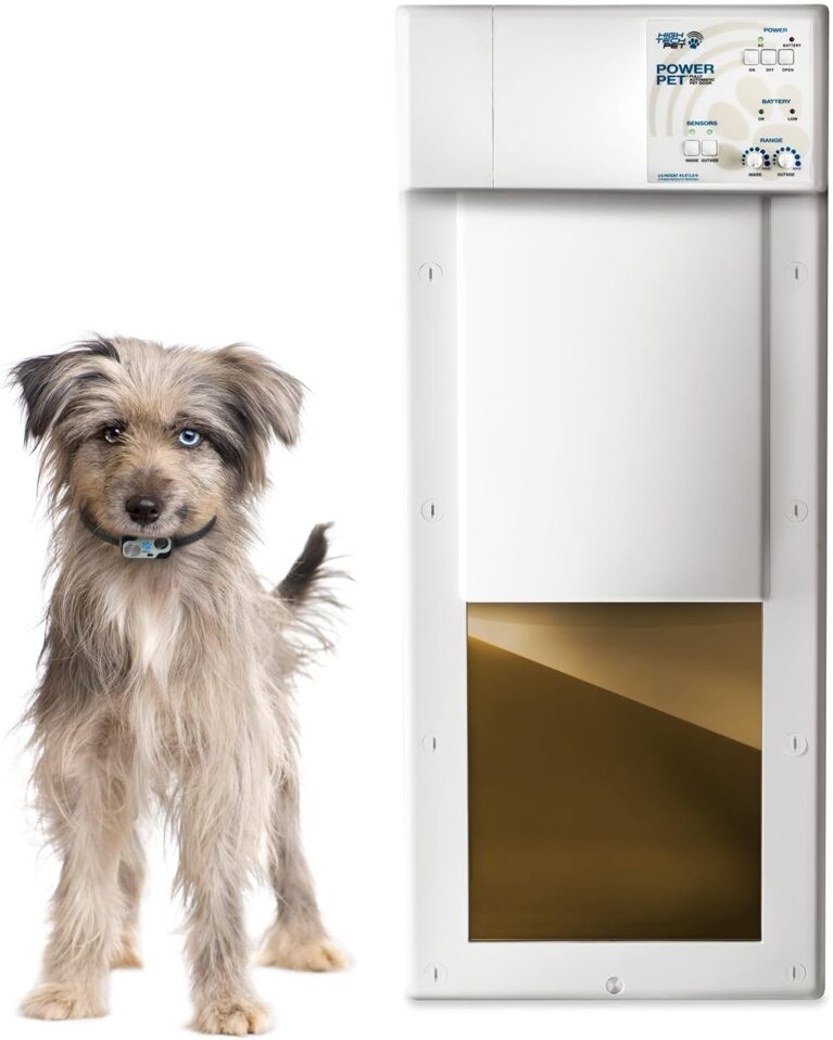 Power Pet Smart Automatic Electronic Pet Door by High Tech Pet (Door Mount, Medium, WiFi Enabled - App Control)