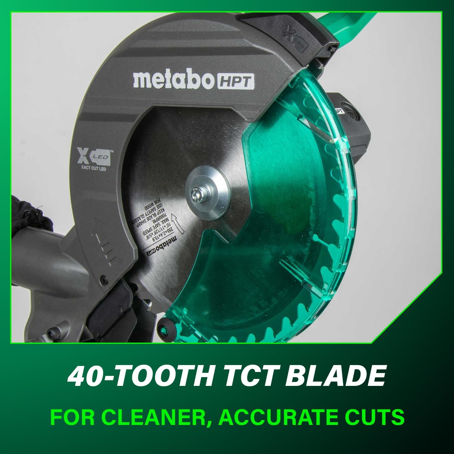Metabo HPT 10-Inch Single Bevel Compound Miter Saw, 15-Amp Power Saw with Xact Cut Shadow Line, Precision Miter Angles, Single Bevel 0-45°, 40T TCT Miter Saw Blade, Lightweight Design, C10FCG2 - Image 7