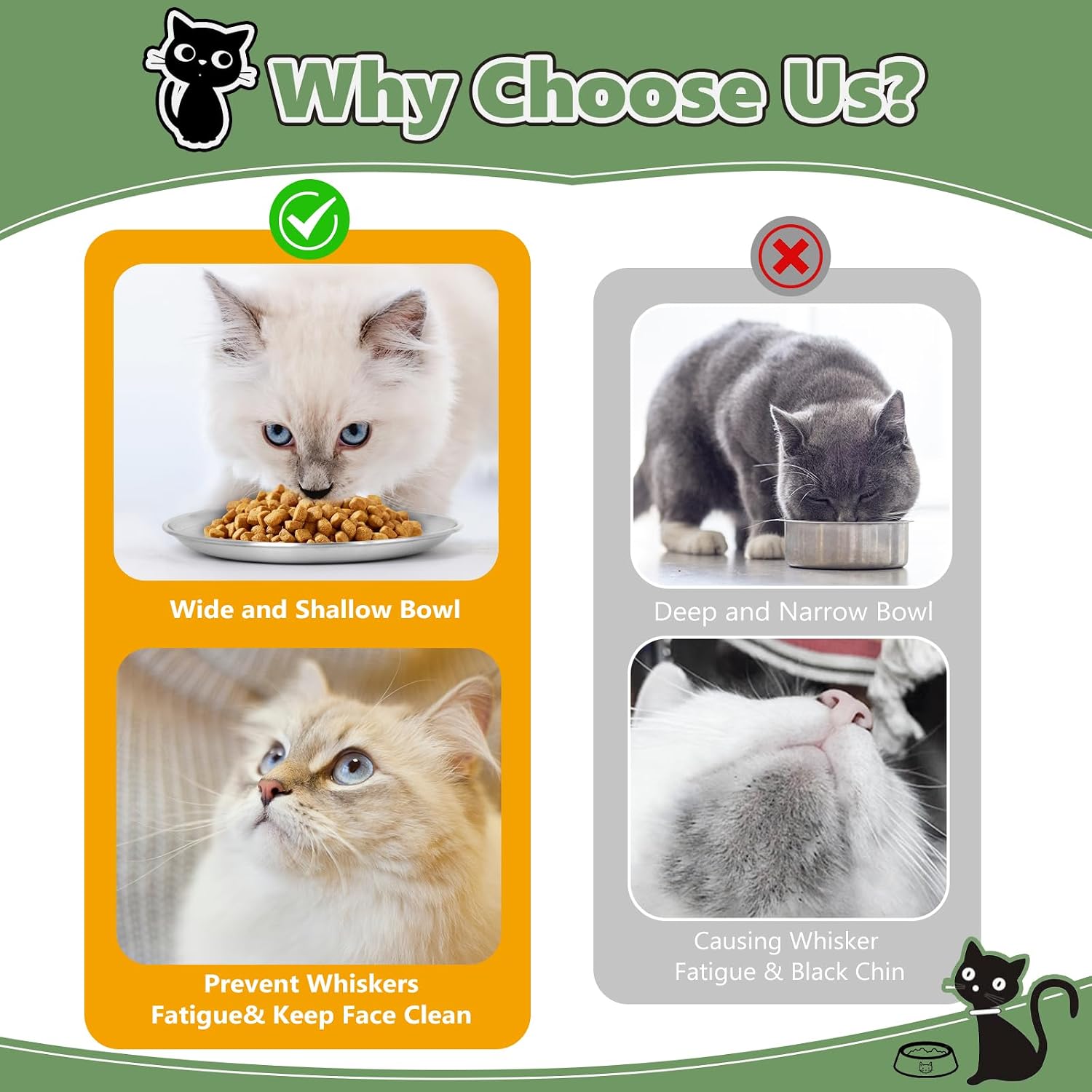 4-Pack Stainless Steel Cat Food Bowls, Whisker-Friendly Plates - Image 2