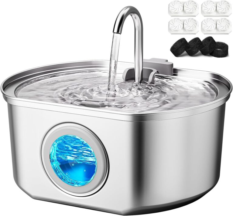 Cat Water Fountain Stainless Steel: 108oz/3.2L Cat Fountain for Drinking