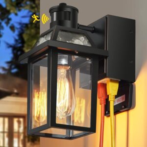Yisuro Porch Lights with GFCI Outle...