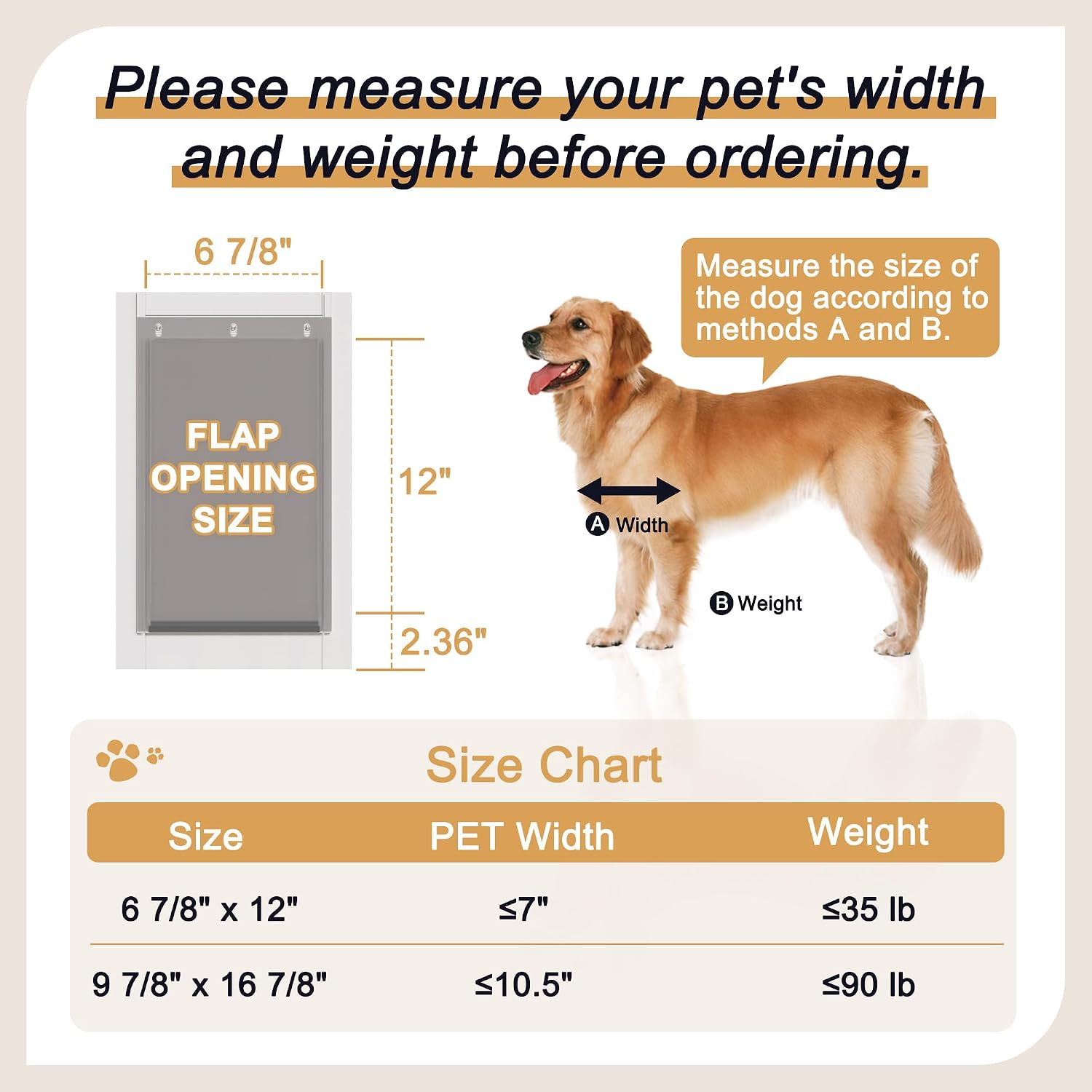 Doggie Door for Sliding Glass Door, 07"x11" Brown Flap for Small Dog, White - Image 4
