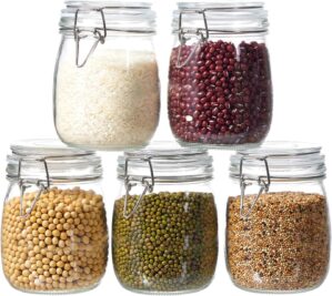 5 Pack 25oz Food Storage Jars with ...