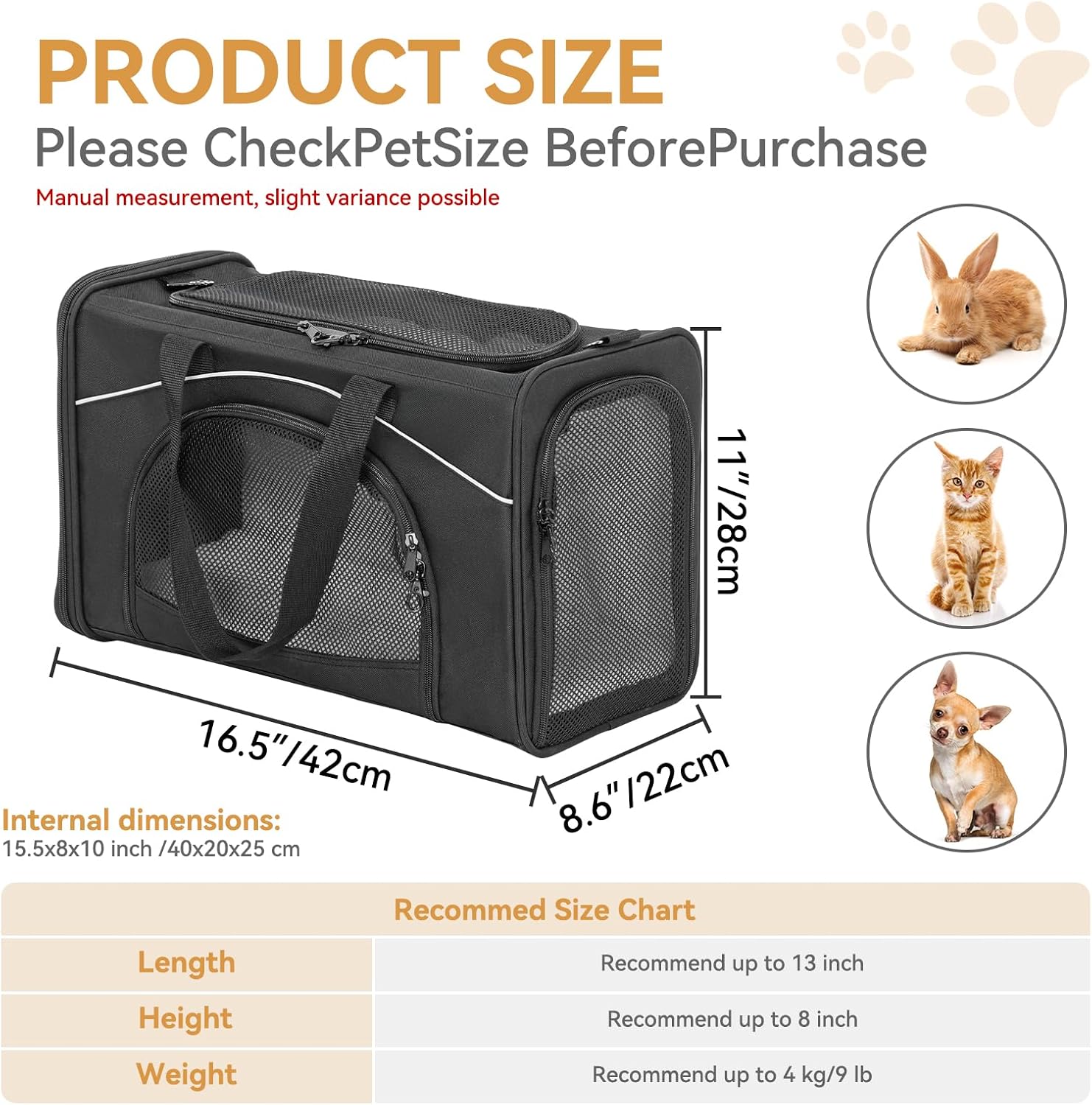 Petsfit Airline Cat Carrier for Small Cats, Two-Way Placement, Up to 9 lb - Image 2