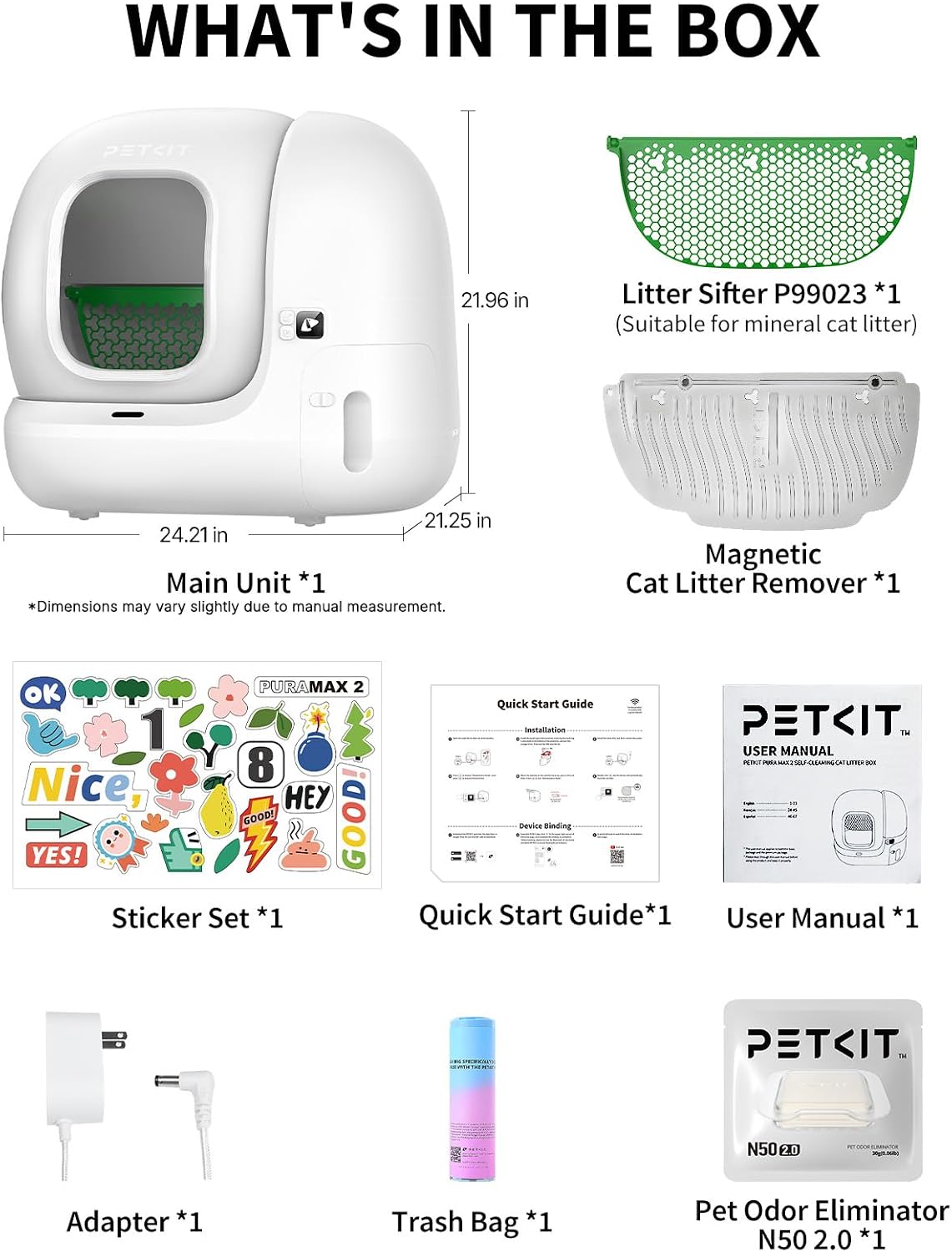 PETKIT PuraMax 2 Automatic Self-Cleaning Cat Litter Box, App Control Litter Box with Safety Sensors, Odor Free & Anti-Leakage Basic Bundle Includes Trash Bags,2.4G WiFi & Low Entrance - Image 9