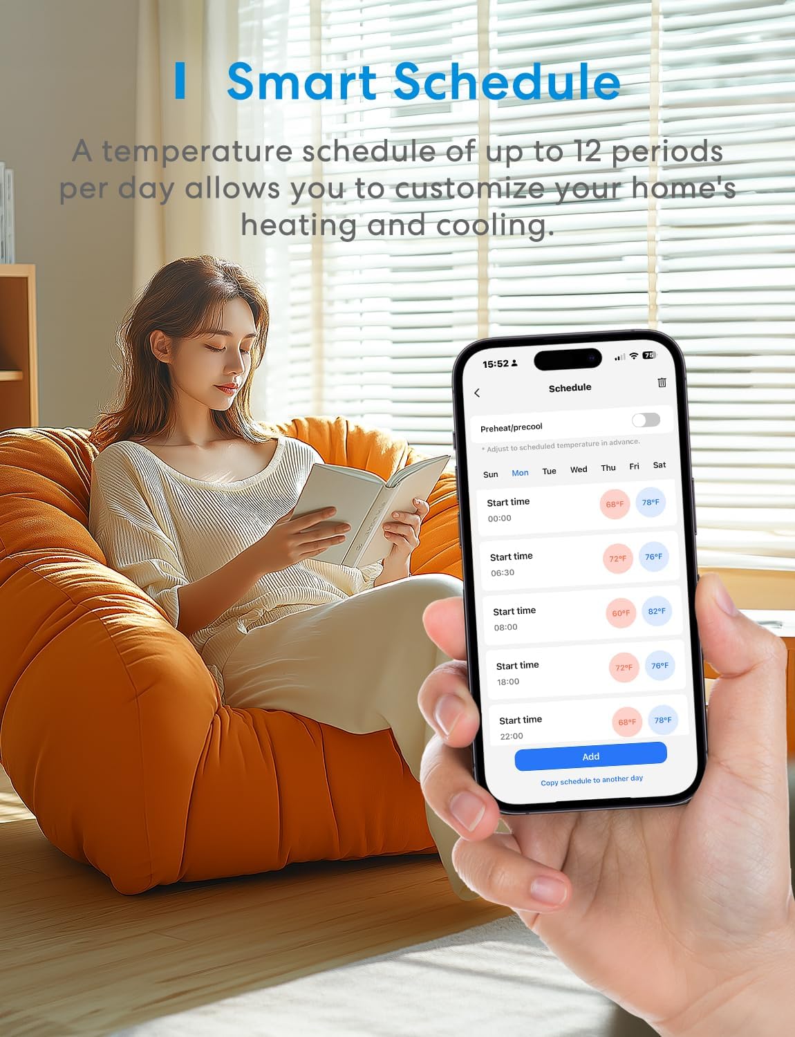 meross Matter Smart Thermostats for Home, Programmble WiFi Thermostat - Image 6