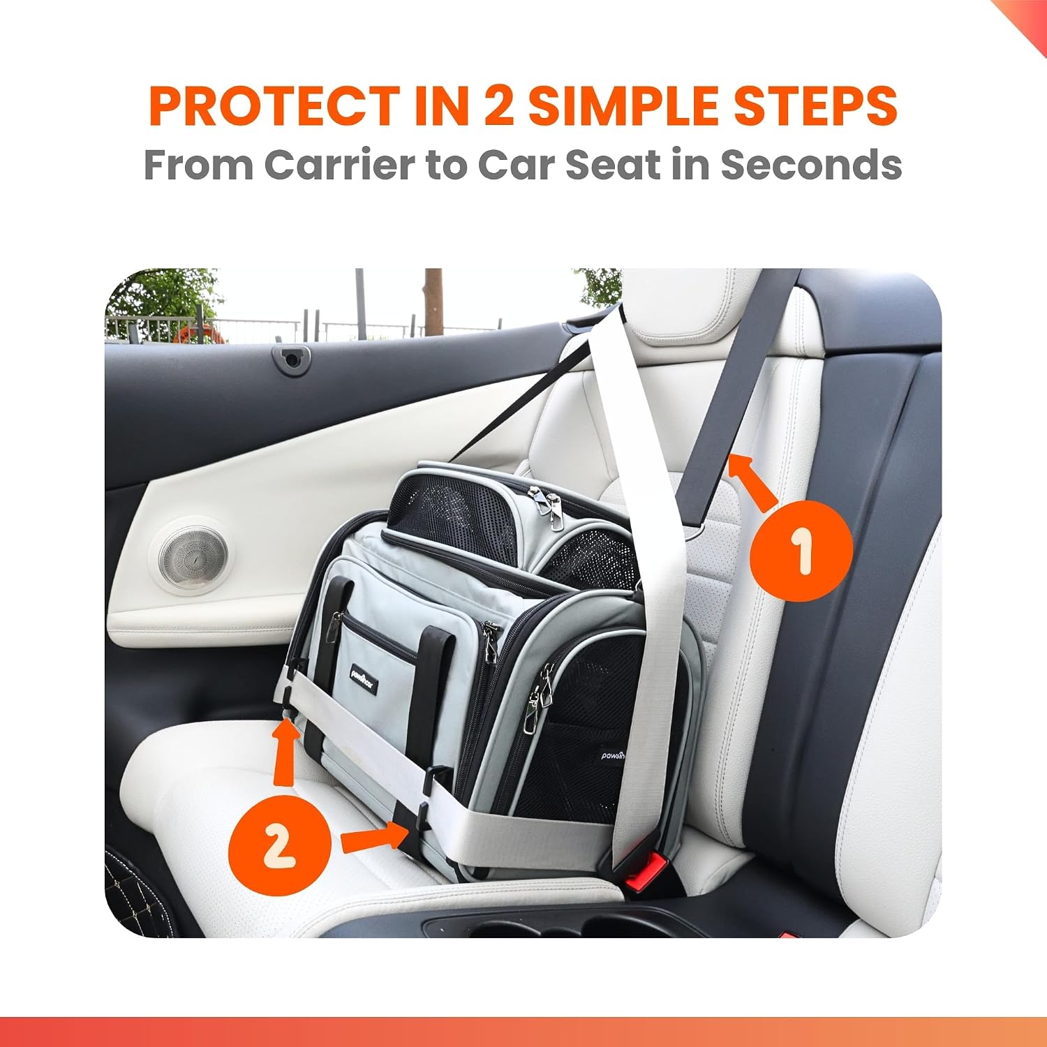 Crash-Tested Top Side Expandable Cat Carrier for Crash Protection - Image 3