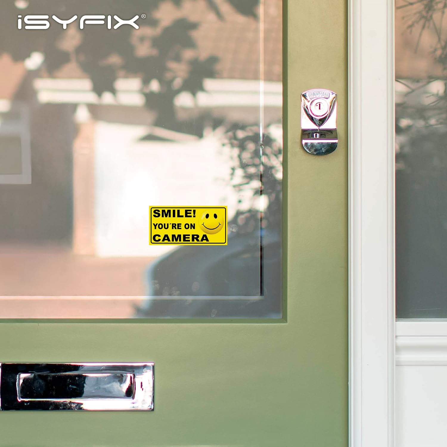 iSYFIX Smile You're on Camera Stickers for Business, 4x2 Inch, 6 Pack - Image 5