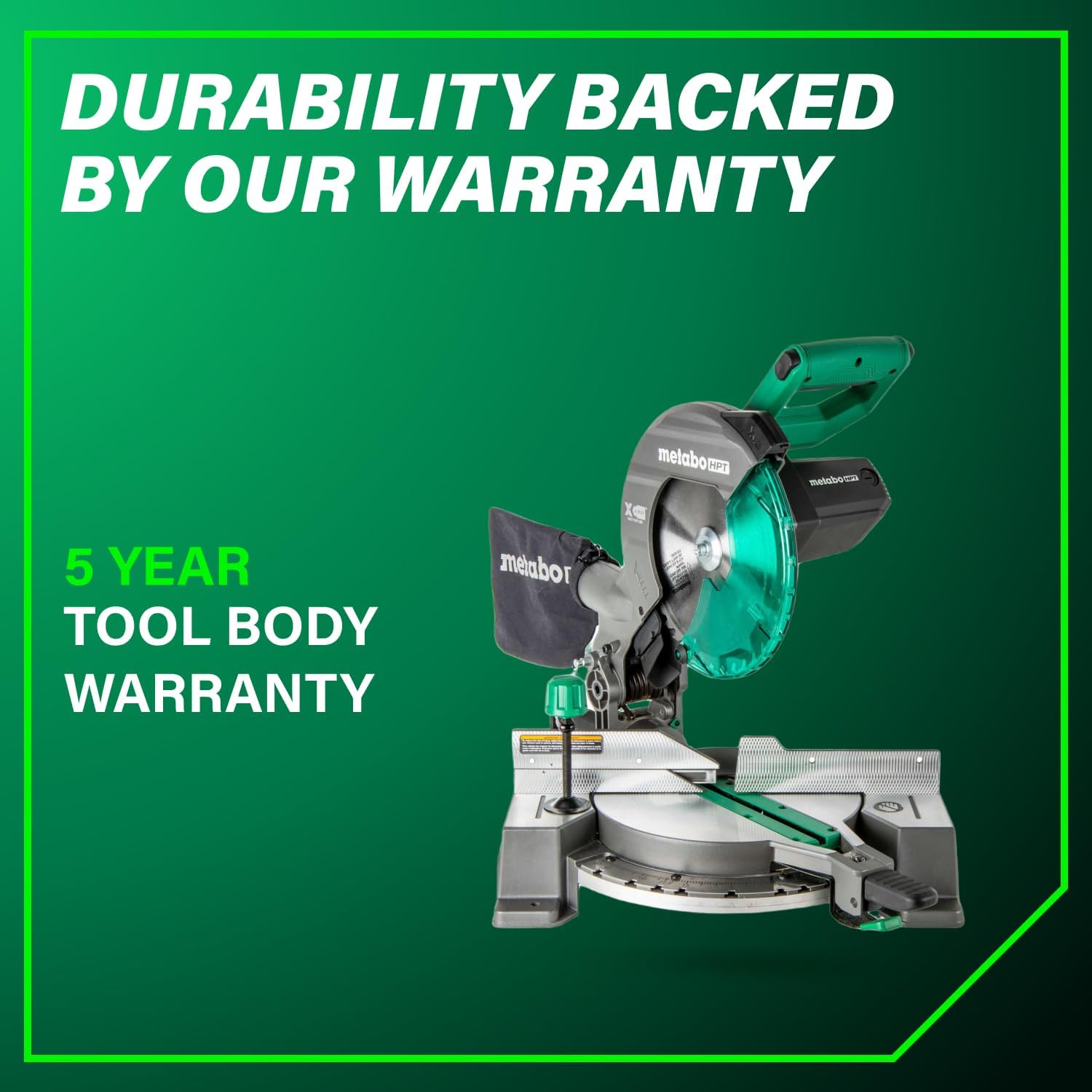Metabo HPT 10-Inch Single Bevel Compound Miter Saw, 15-Amp Power Saw with Xact Cut Shadow Line, Precision Miter Angles, Single Bevel 0-45°, 40T TCT Miter Saw Blade, Lightweight Design, C10FCG2 - Image 12