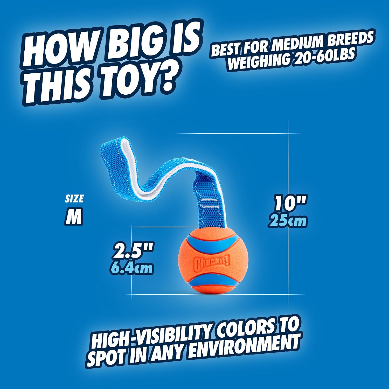Chuckit! Ultra Tug Dog Toy, Medium, Fetch & Tug Ball for Dogs 20-60 Pounds - Image 4