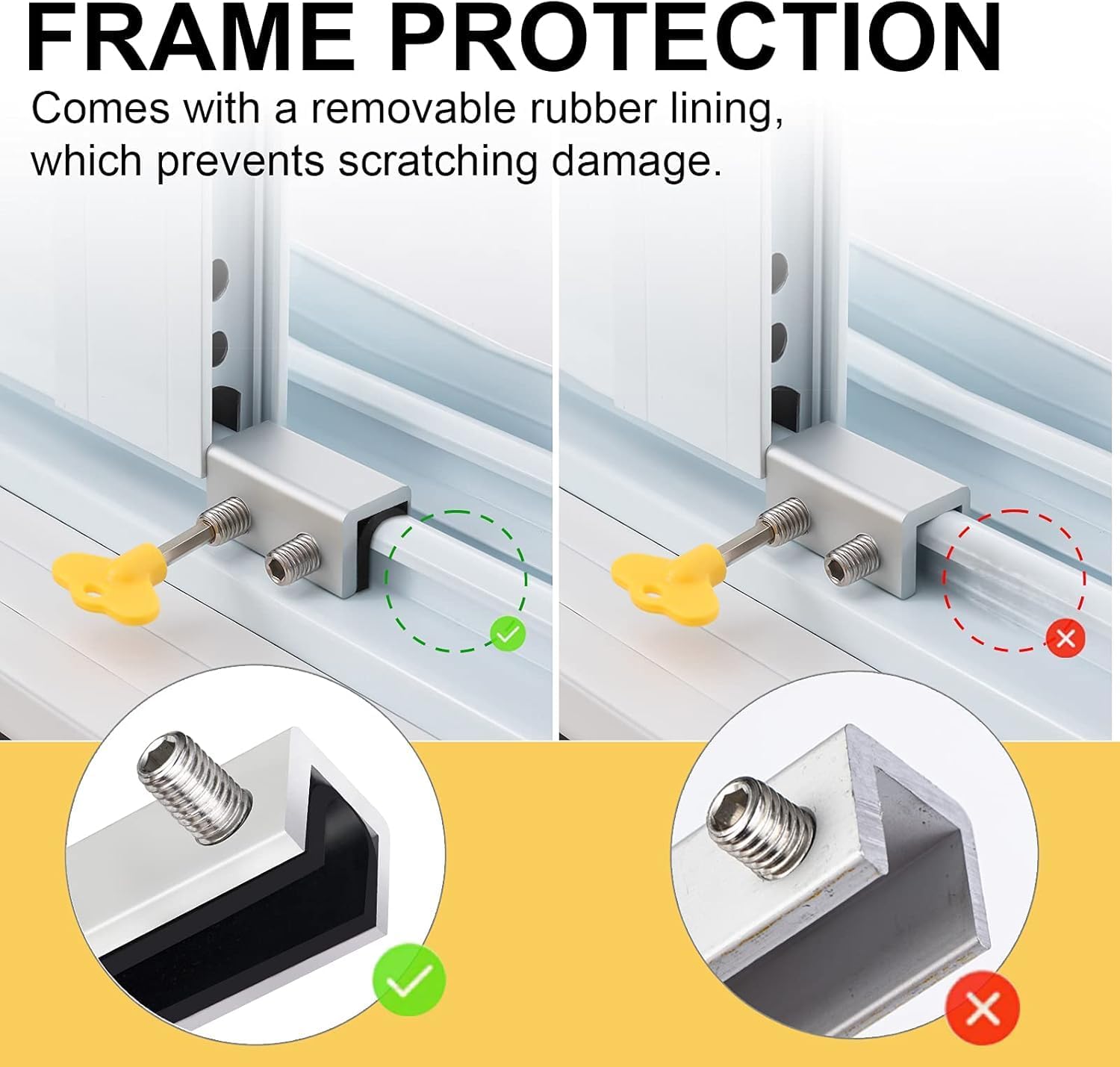 Window Locks, 4 Sets Sliding Security Window Lock with Key for Vertical & Horizontal Sliding Windows & Sliding Doors, Adjustable Window Locks Security Window Stoppers for Patio Bedroom Home and Office - Image 7