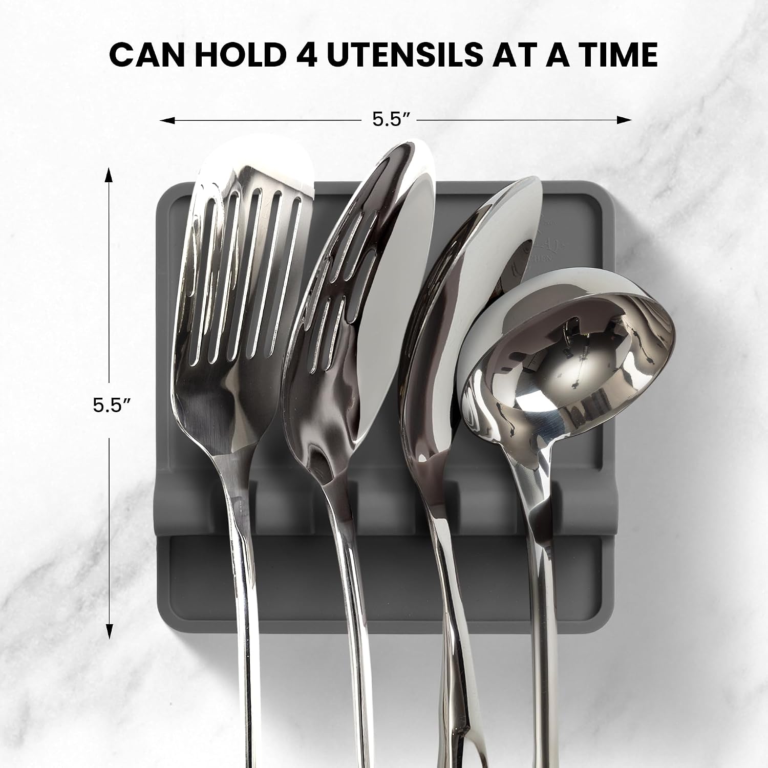 Zulay Kitchen Spoon Rest for Multiple Utensils High Heat-Resistant Silicone Drip Pad, BPA-Free Spoon Holder for Stove Top, Kitchen Gadget Holder for Ladles, Tongs, Cooking Spatula - Makes Great Gift - Image 2