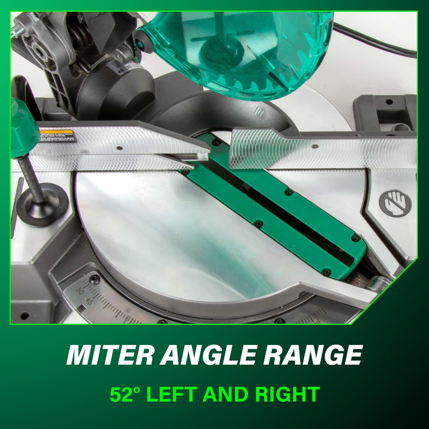 Metabo HPT 10-Inch Single Bevel Compound Miter Saw, 15-Amp Power Saw with Xact Cut Shadow Line, Precision Miter Angles, Single Bevel 0-45°, 40T TCT Miter Saw Blade, Lightweight Design, C10FCG2 - Image 8