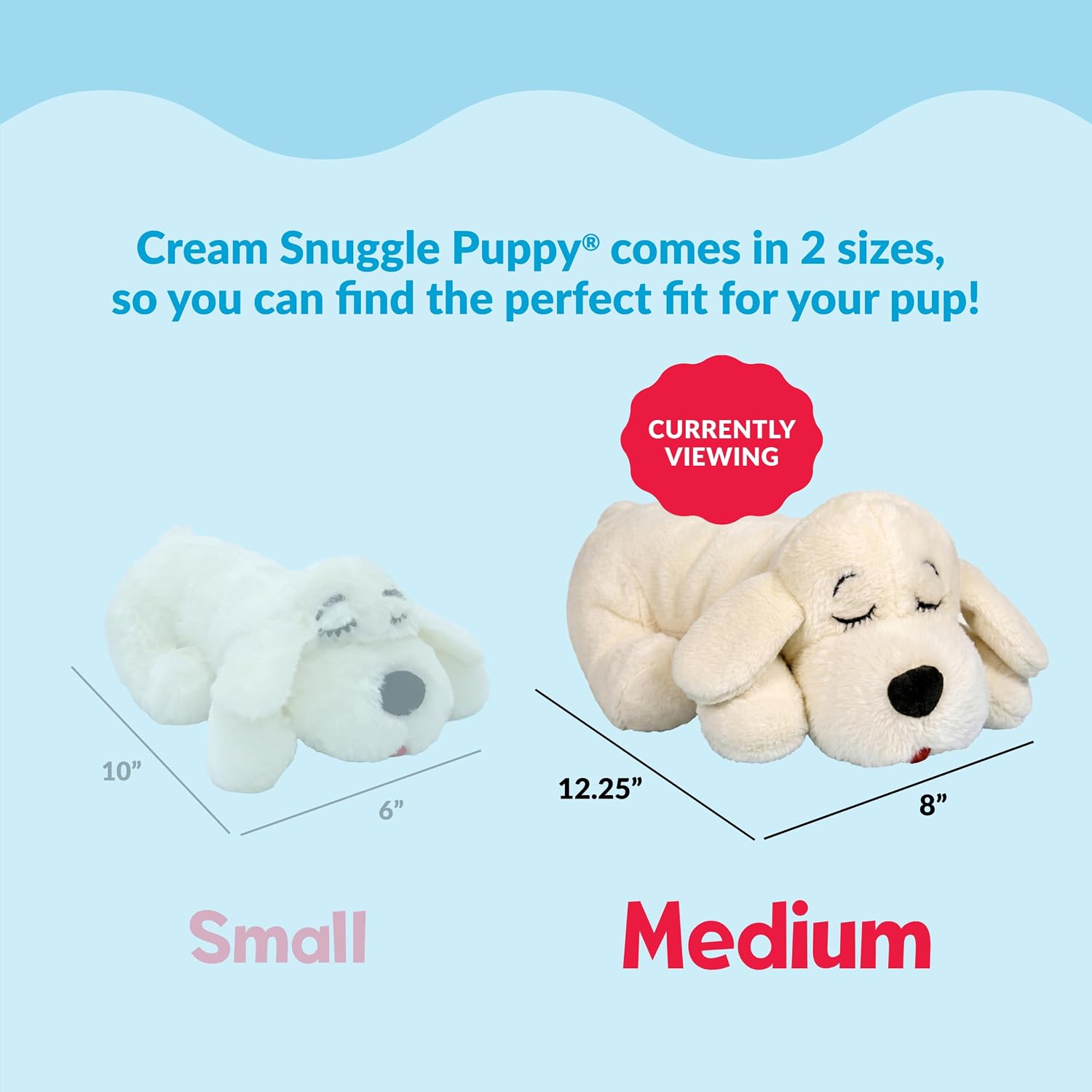 Snuggle Puppy Heartbeat Toy, Calming Comfort, Medium Breeds - Cream - Image 8