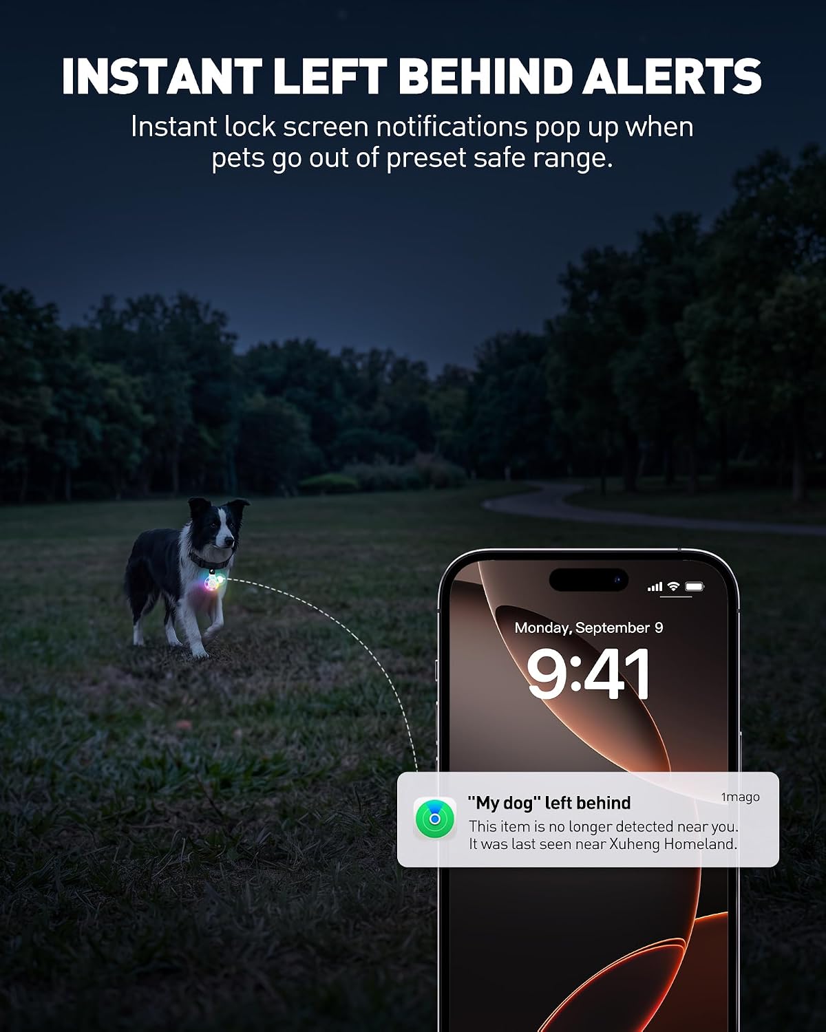 Pet Tracker for Dogs Cats, Location & LED Night Light Tag, No Monthly Fee - Image 5