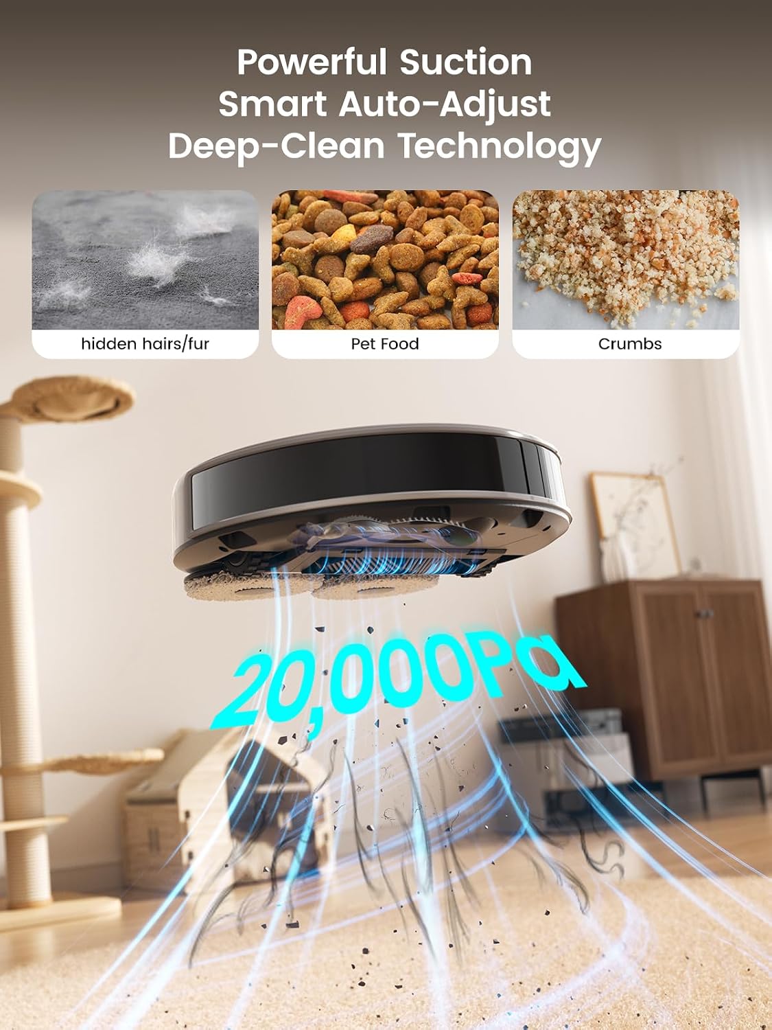 Lefant Robot Vacuum and Mop, 20000Pa Suction, 115℉ Hot Water Mop Washing&Drying,Smart Obstacle Avoidance, All-in-One Dock, 200RPM Spinning Mops, 5G WiFi/Alexa/APP/iWatch Control, M3 Max - Image 4