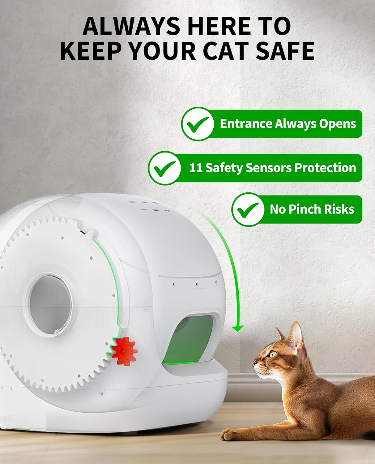 PETKIT PuraMax 2 Automatic Self-Cleaning Cat Litter Box, App Control Litter Box with Safety Sensors, Odor Free & Anti-Leakage Basic Bundle Includes Trash Bags,2.4G WiFi & Low Entrance - Image 3