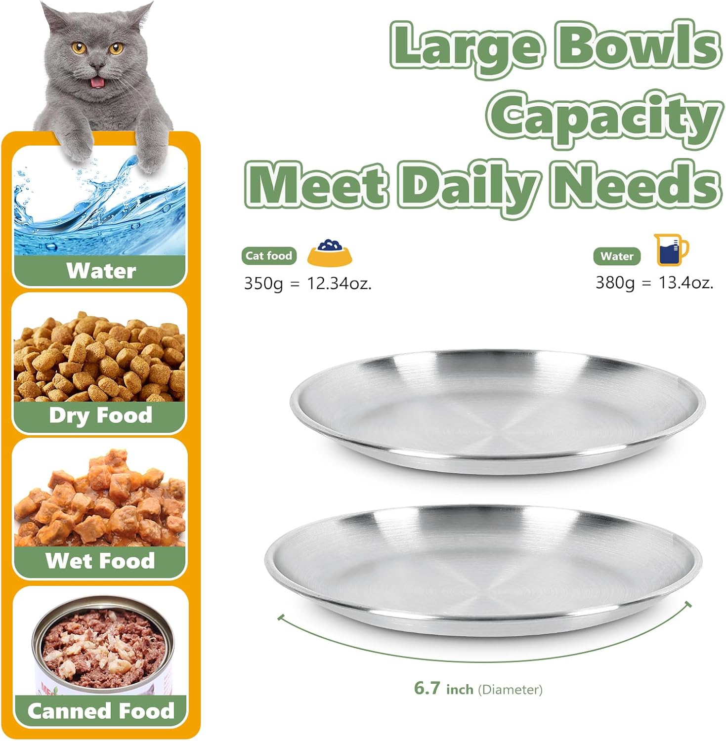 4-Pack Stainless Steel Cat Food Bowls, Whisker-Friendly Plates - Image 4