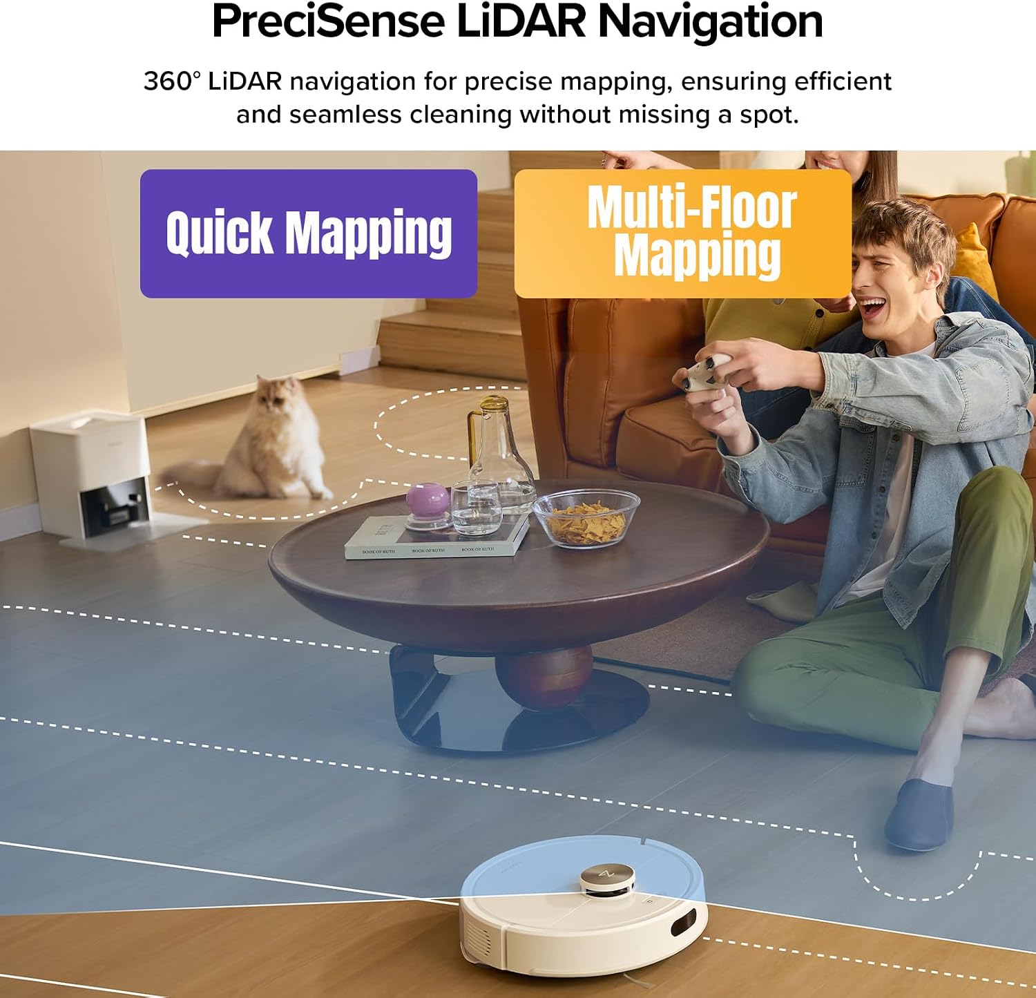 roborock Q7 M5+ Robot Vacuum and Mop, Up to 7-9 Weeks Self-Empty, 10000Pa - Image 6
