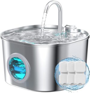 Cat Water Fountain Stainless Steel:...
