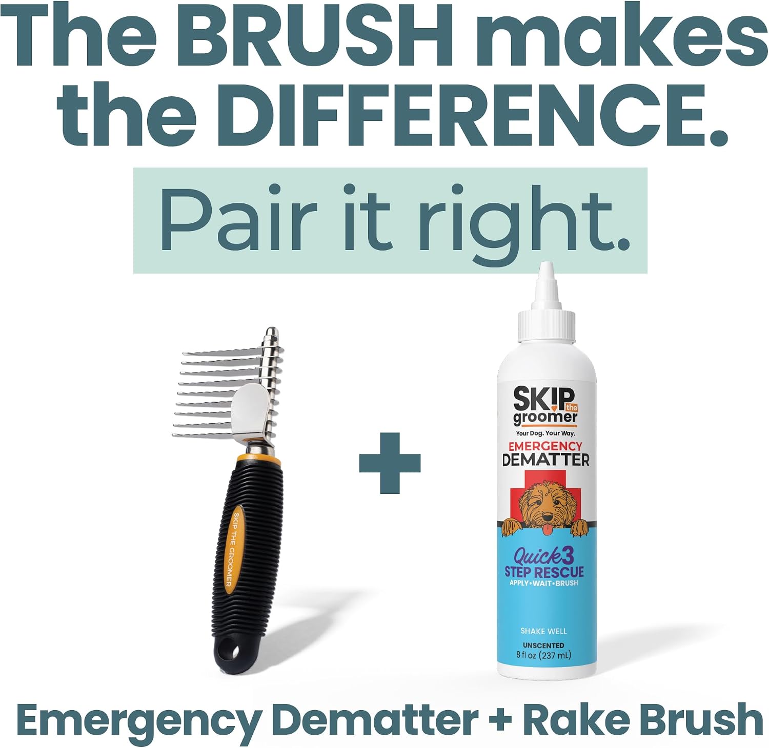 Dematting Cream + Rake Brush - Mat & Tangle Remover Kit - Image 2