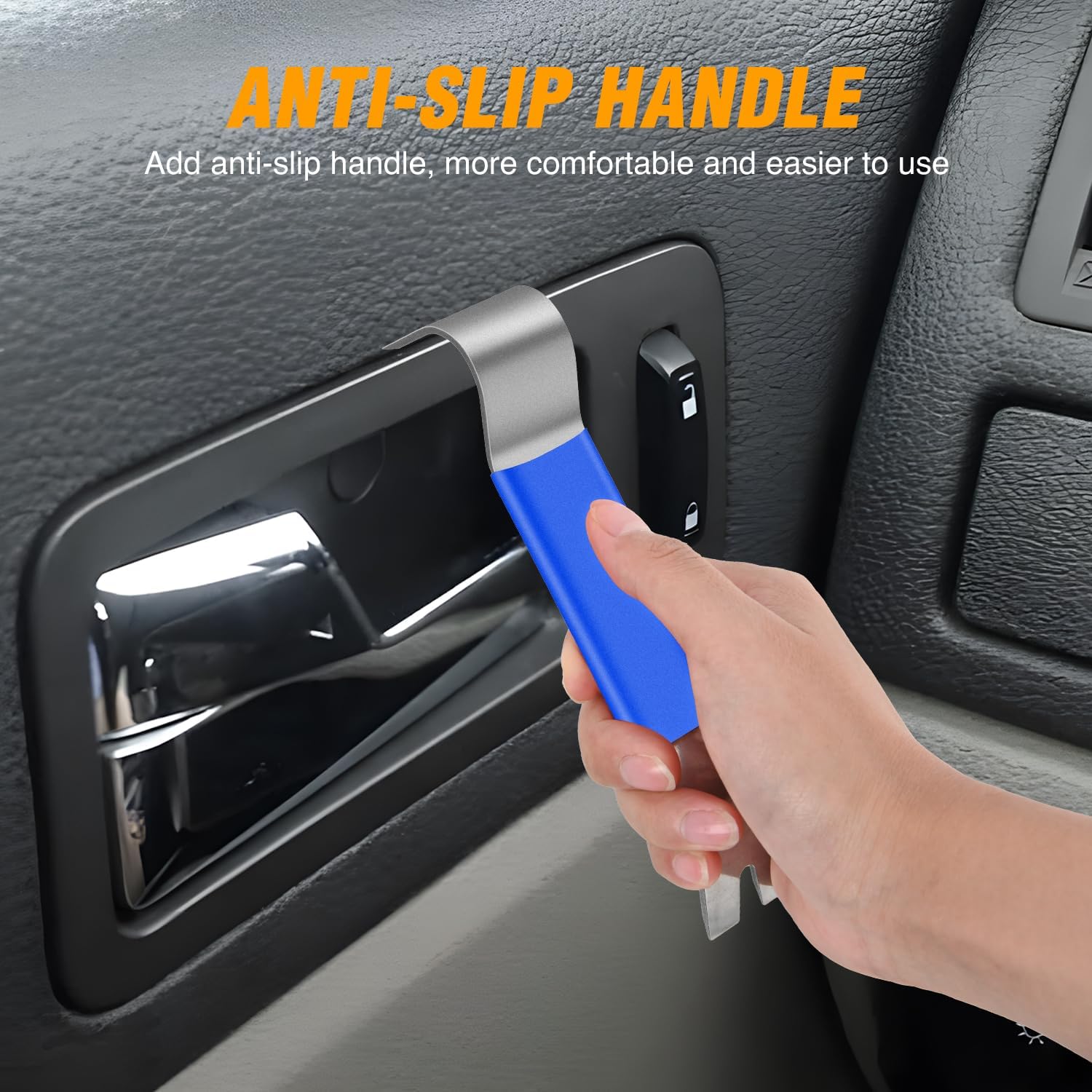 GOOACC 11PCS Trim Removal Tool Kit, Metal & Nylon Pry Tools Set for Car Door Panel, Dashboard, Audio, Clips, Fastener Remover w/Storage Box – Blue - Image 6