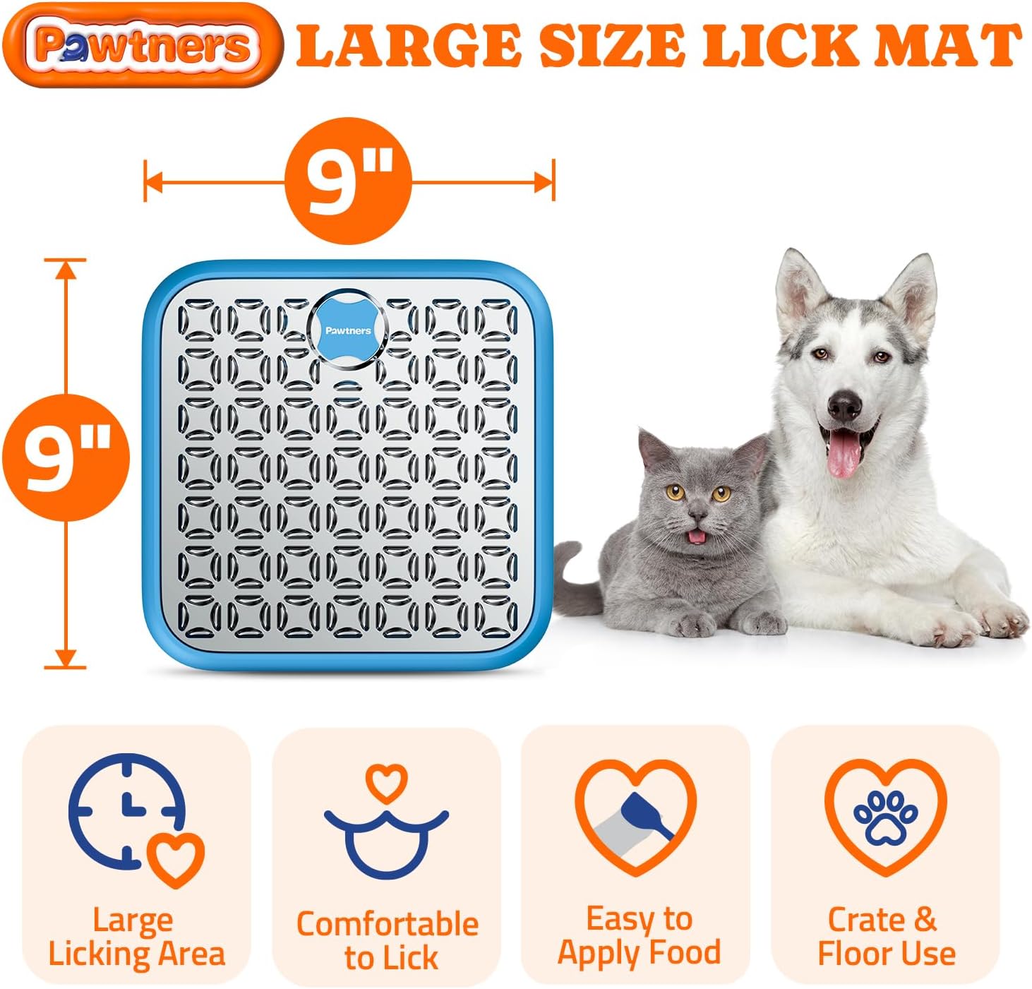 Pawtners Stainless Steel Lick Mat for Dogs & Cats, 1 Pack, Blue - Image 4