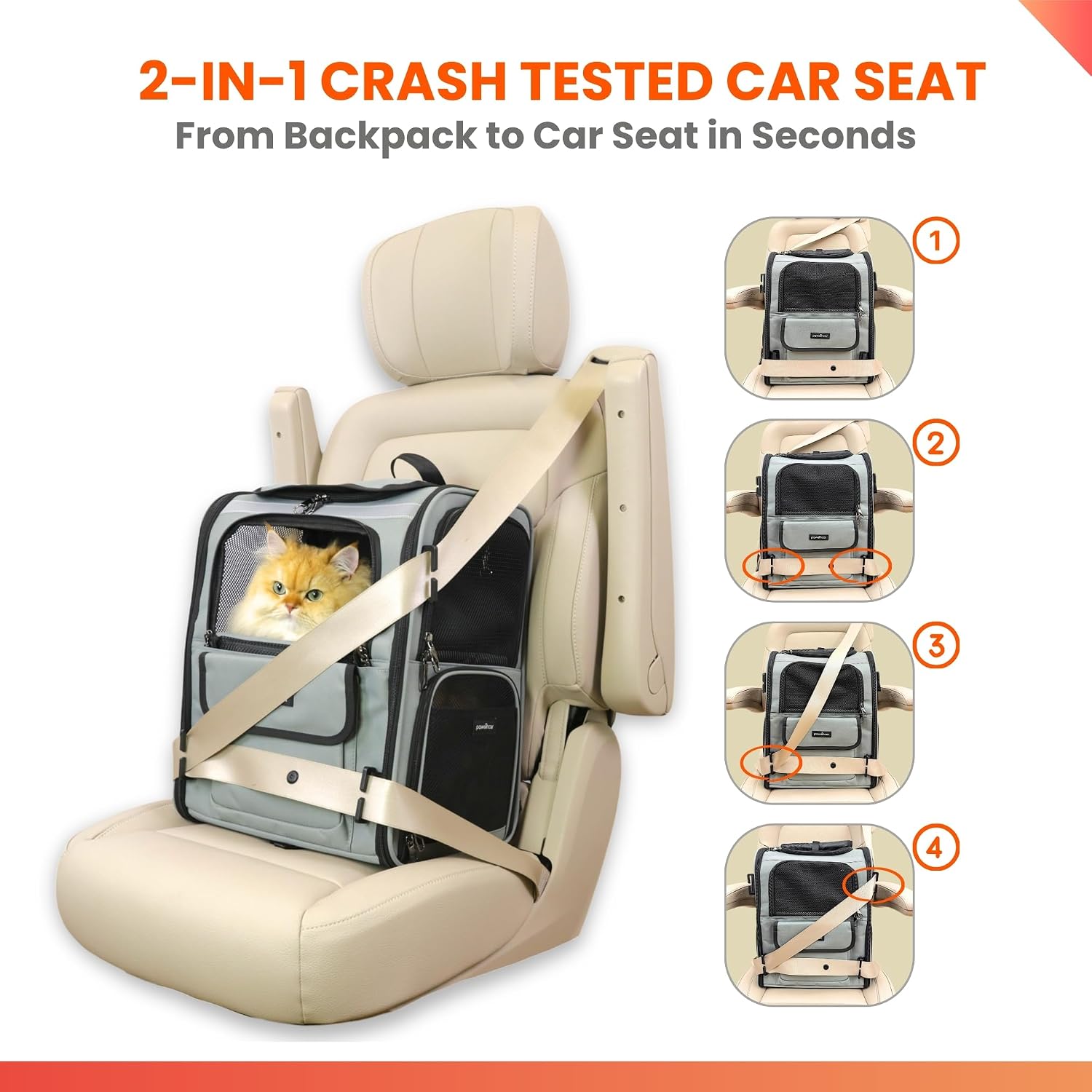 Crash-Tested Multi-Window & Expandable Cat Backpack Carrier - Image 3