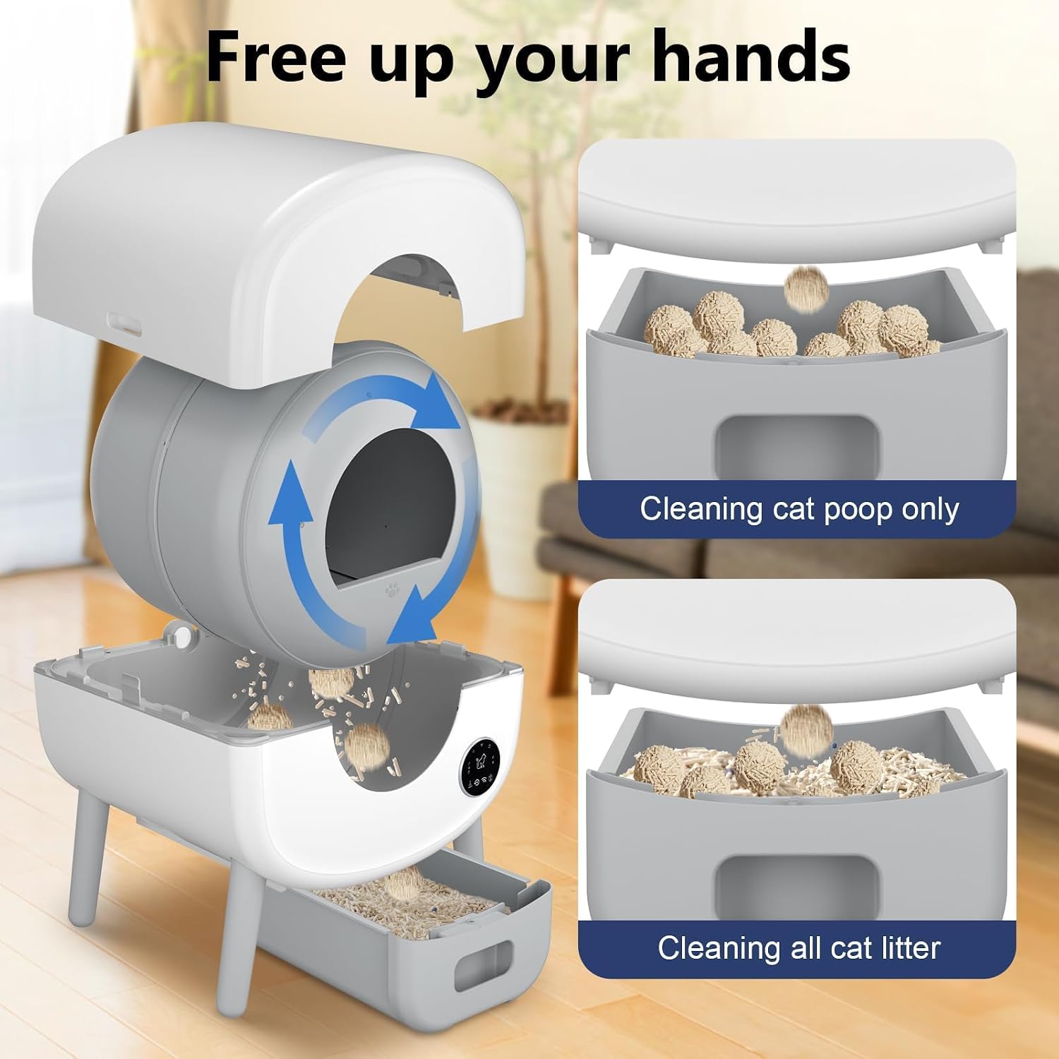 Cumrige Automatic Litter Box,Safety Sensor,App Control,95L Large Capacity - Image 6