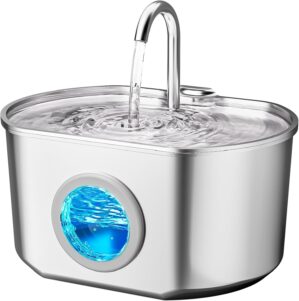 Cat Water Fountain Stainless Steel:...