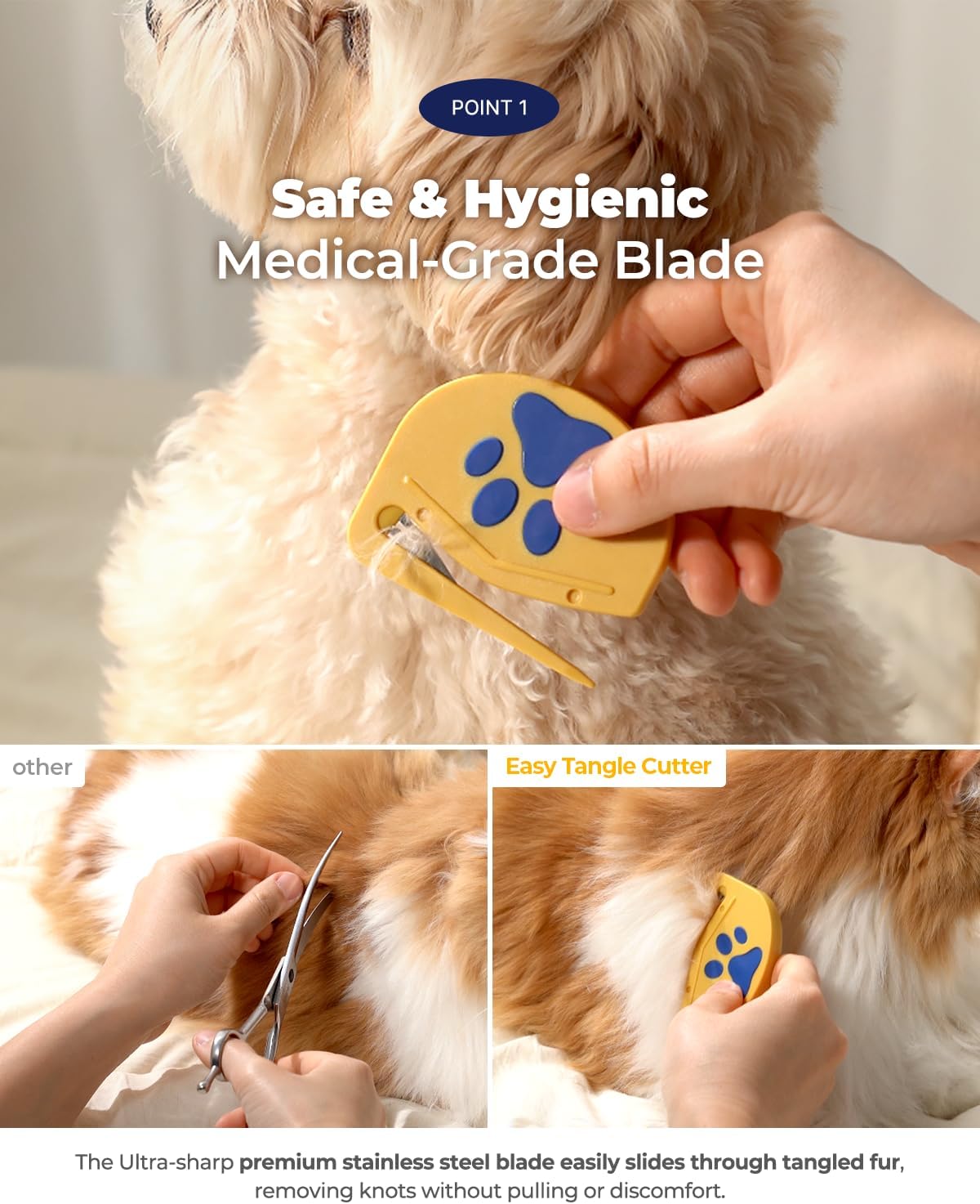 PETHROOM Easy Tangle Cutter for Dogs & Cats, Professional Dematting Tool - Image 4