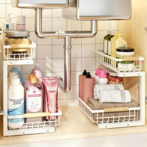 REALINN Under Sink Organizer, White...