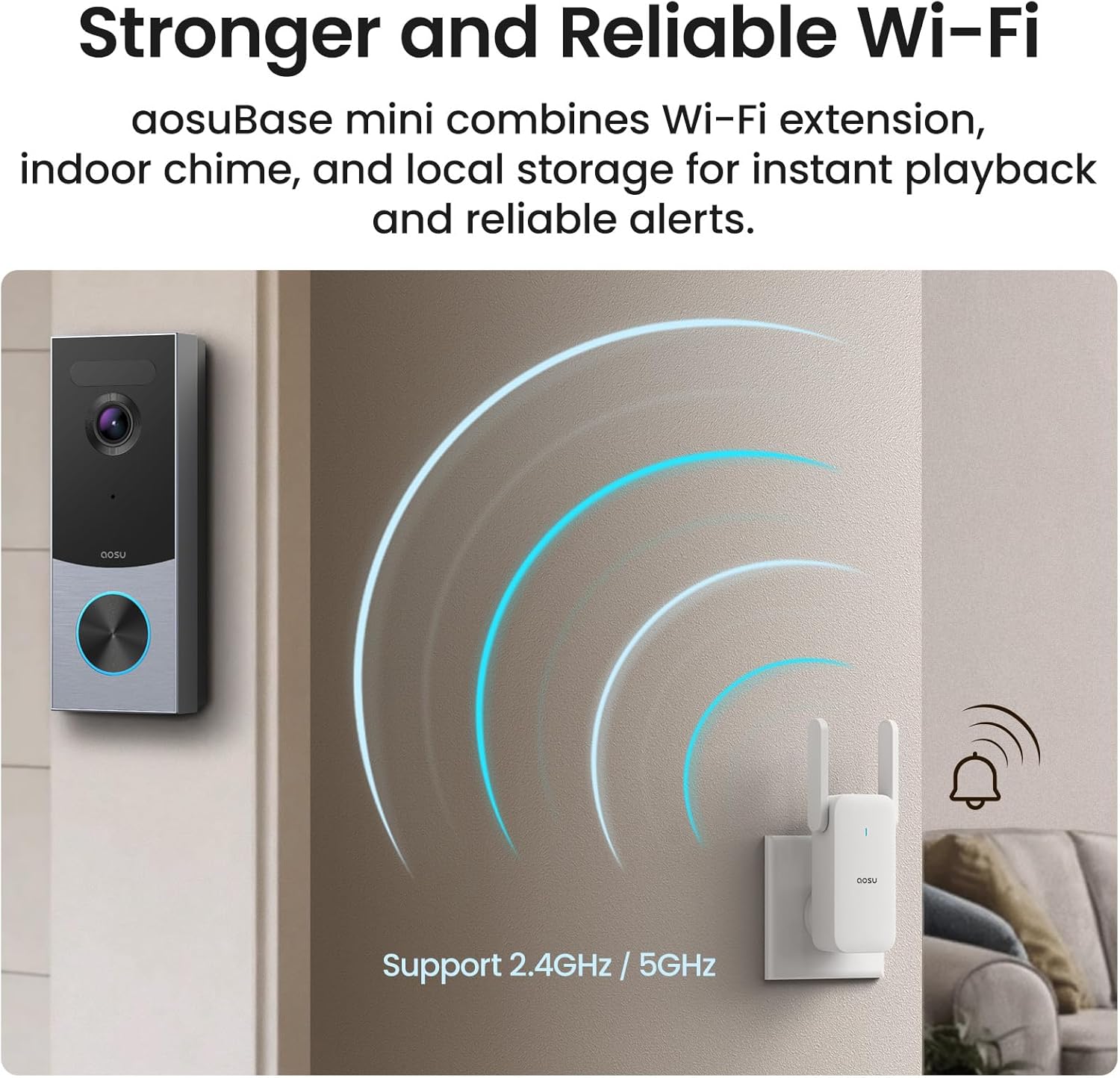 aosu 5MP Ultra HD Wireless & Wired Video Doorbell Camera - Image 6