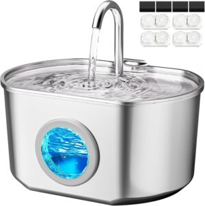 Cat Water Fountain Stainless Steel:...