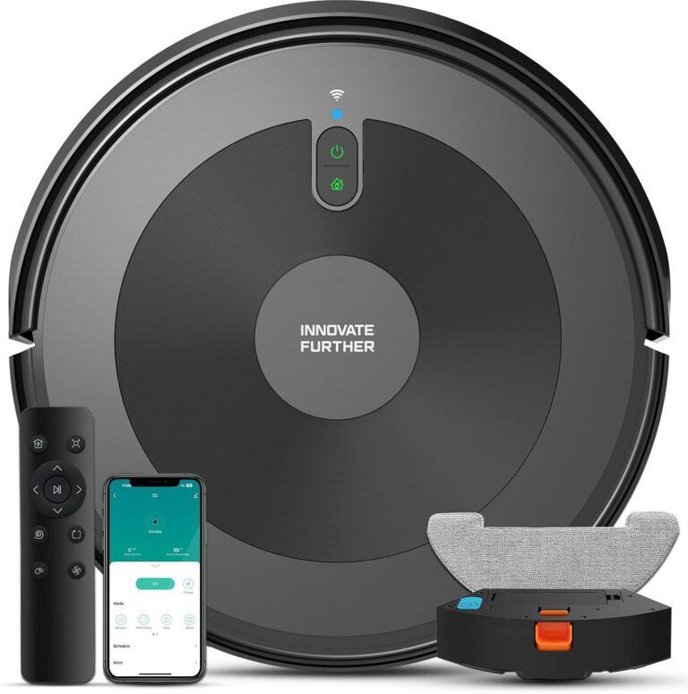 Robot Vacuum and Mop Combo：5000Pa 3‑in‑1 Robotic Vacuum with Anti-Tangle Design , Smart Navigation & Obstacle Avoidance, APP & Voice Control, Robot Vacuum Cleaner for Pet Hair, Hard Floors, Carpet.