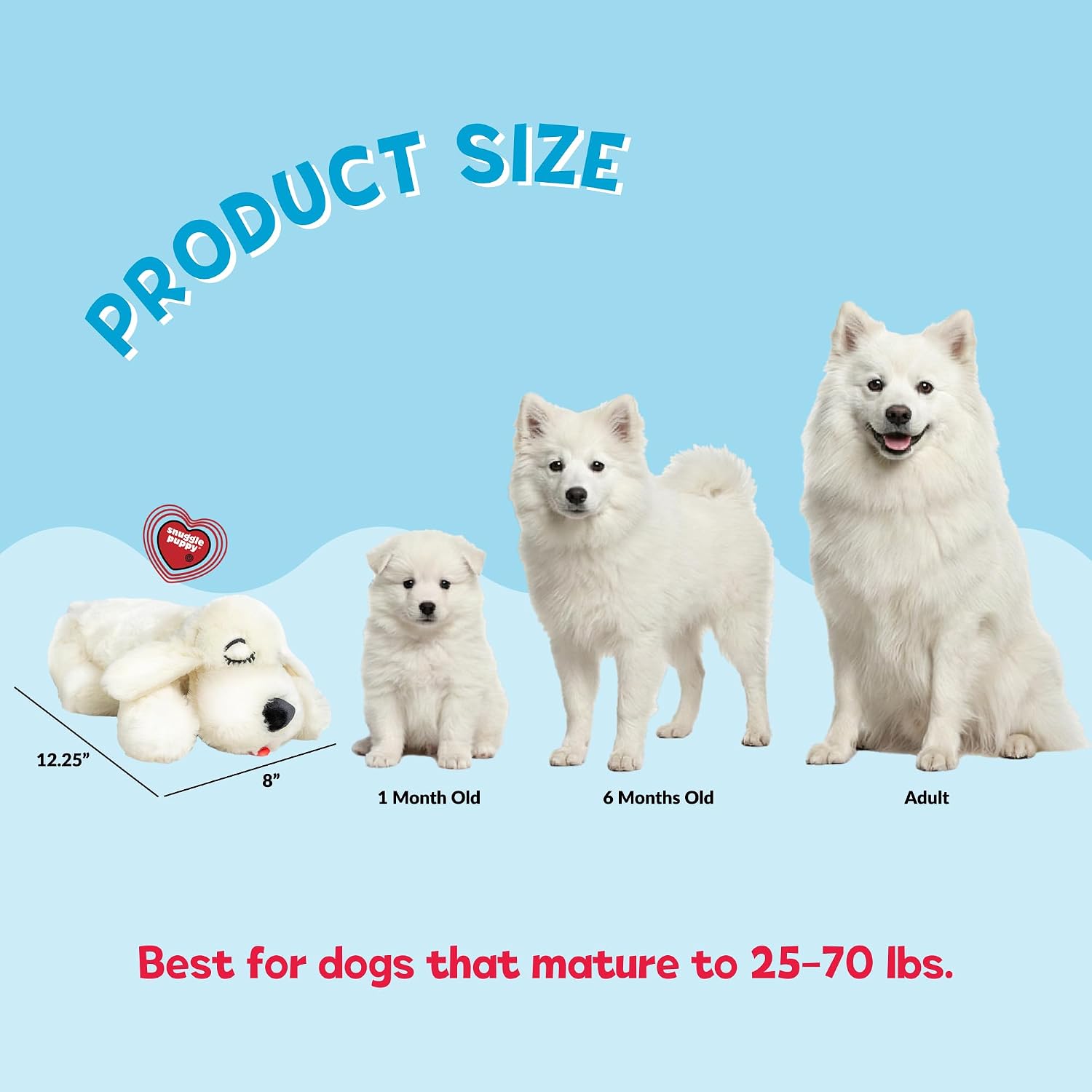 Snuggle Puppy Heartbeat Toy, Calming Comfort, Medium Breeds - Cream - Image 3