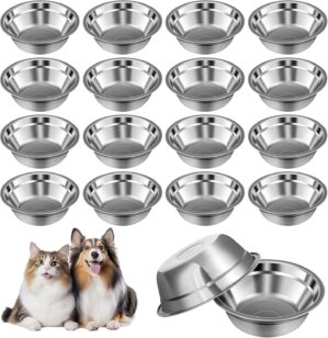 16 Pcs Stainless Steel Dog Bowls Bu...