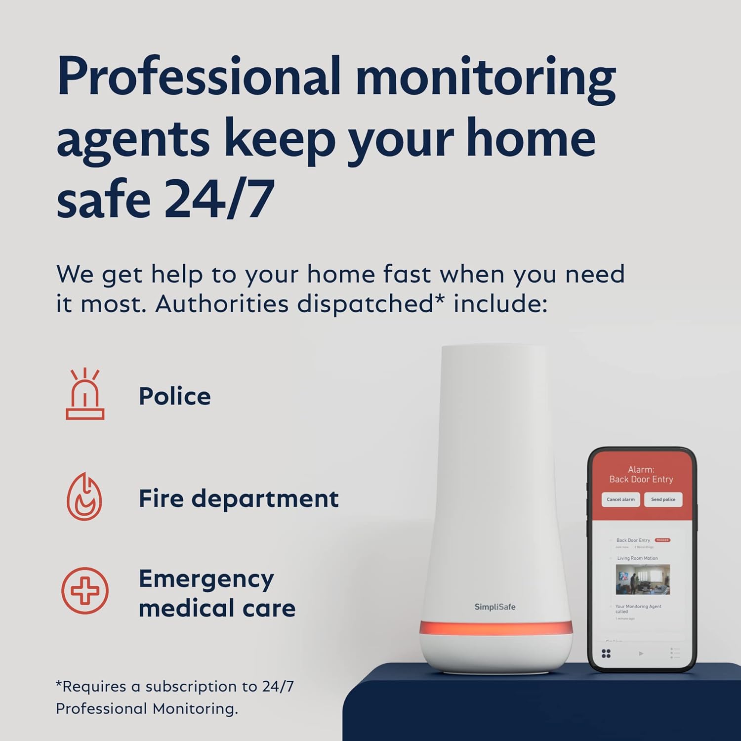 SimpliSafe 5 Piece Wireless Home Security System - Optional 24/7 Professional Monitoring - No Contract - Compatible with Alexa and Google Assistant,White - Image 5
