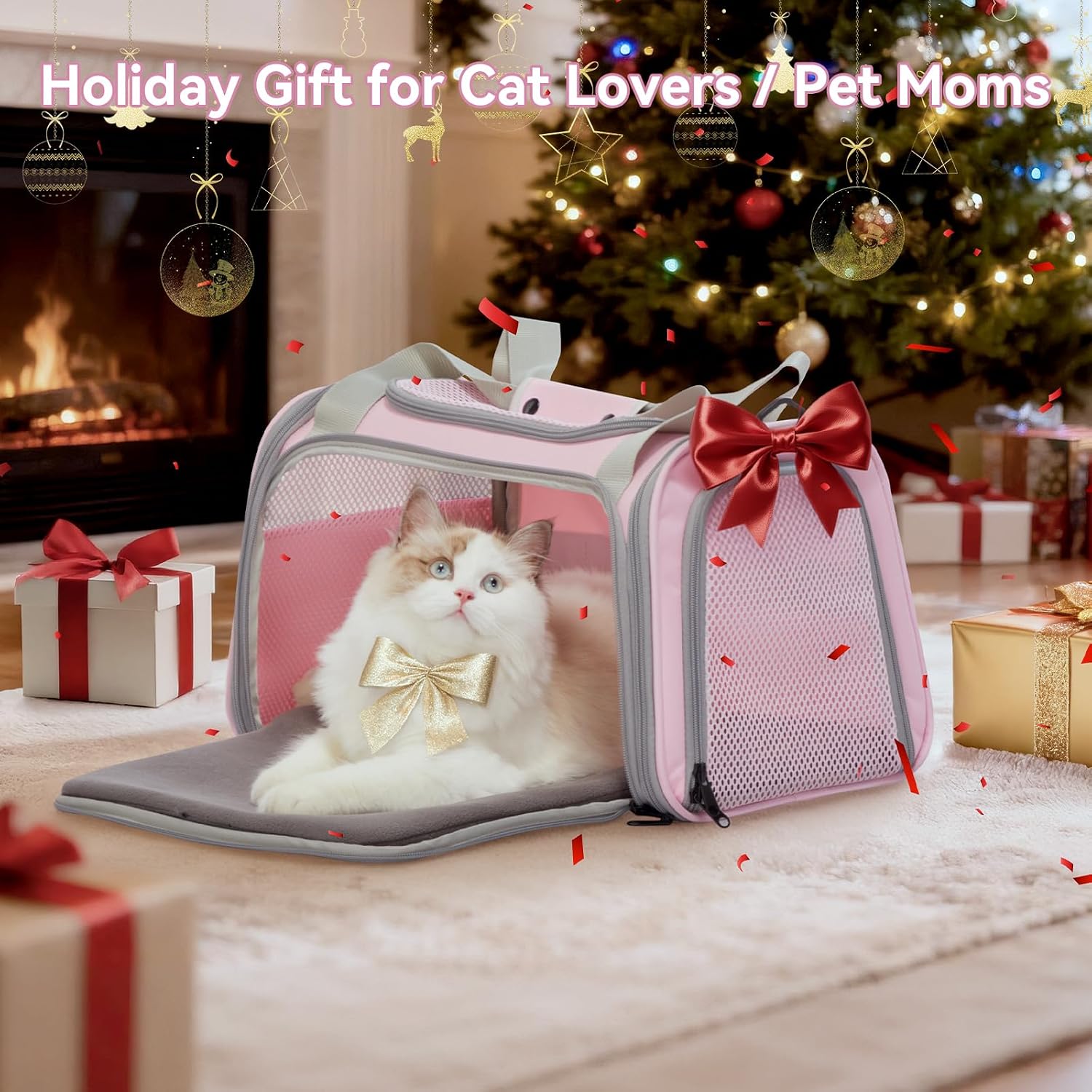 Petsfit Cat Carrier Airline Approved, 17.5×10.5×10.5 in, Pink - Image 7